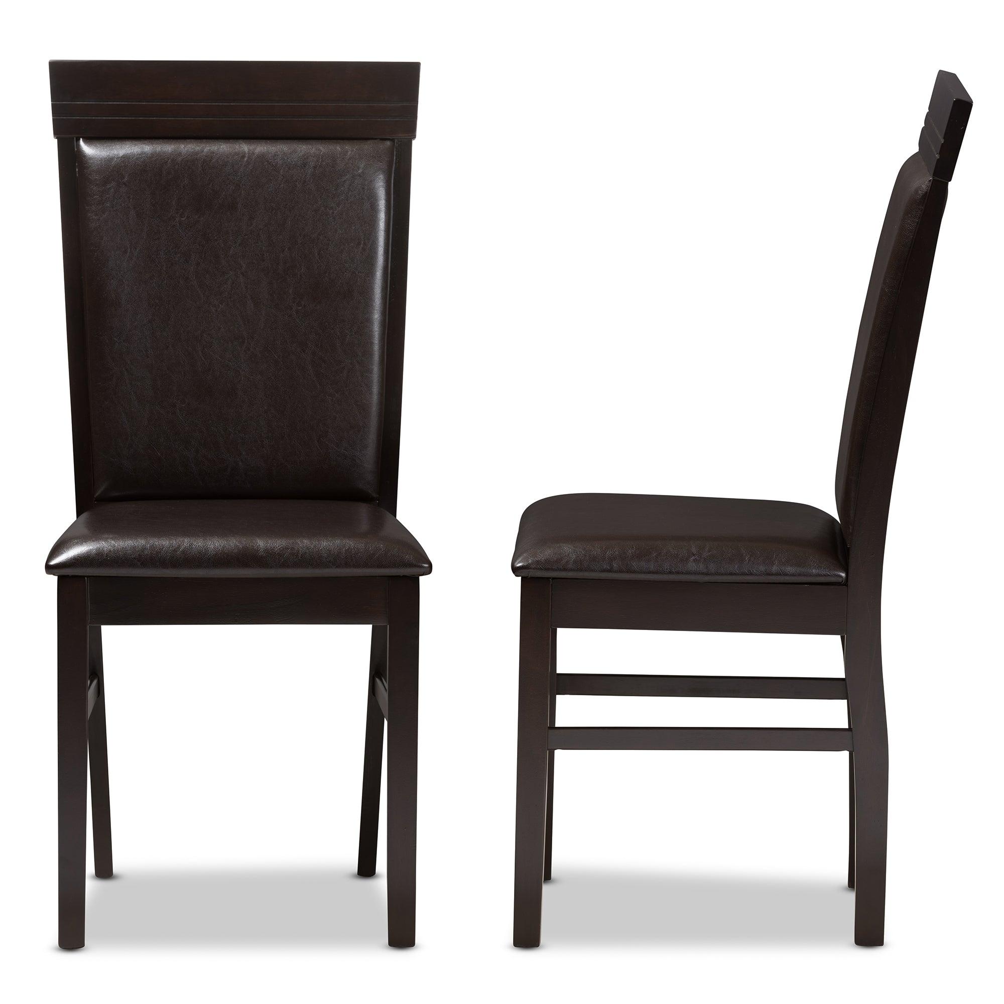 Thea Modern and Contemporary Faux Leather Upholstered Dining Chair (Set of 2)