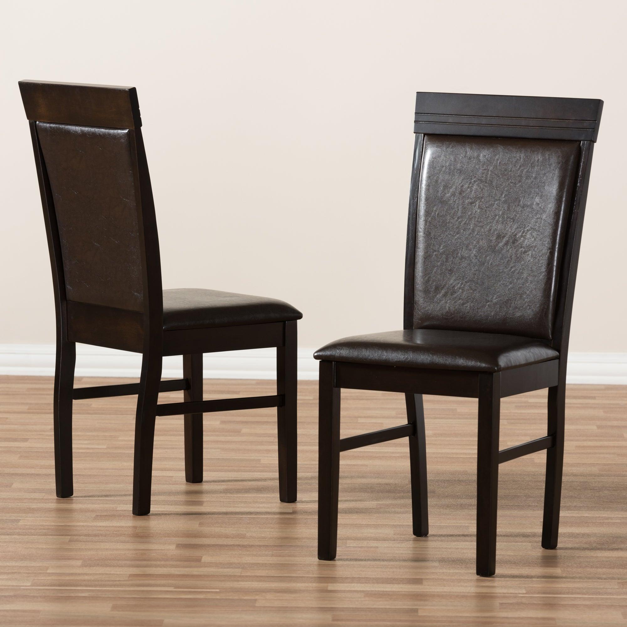 Thea Modern and Contemporary Faux Leather Upholstered Dining Chair (Set of 2)