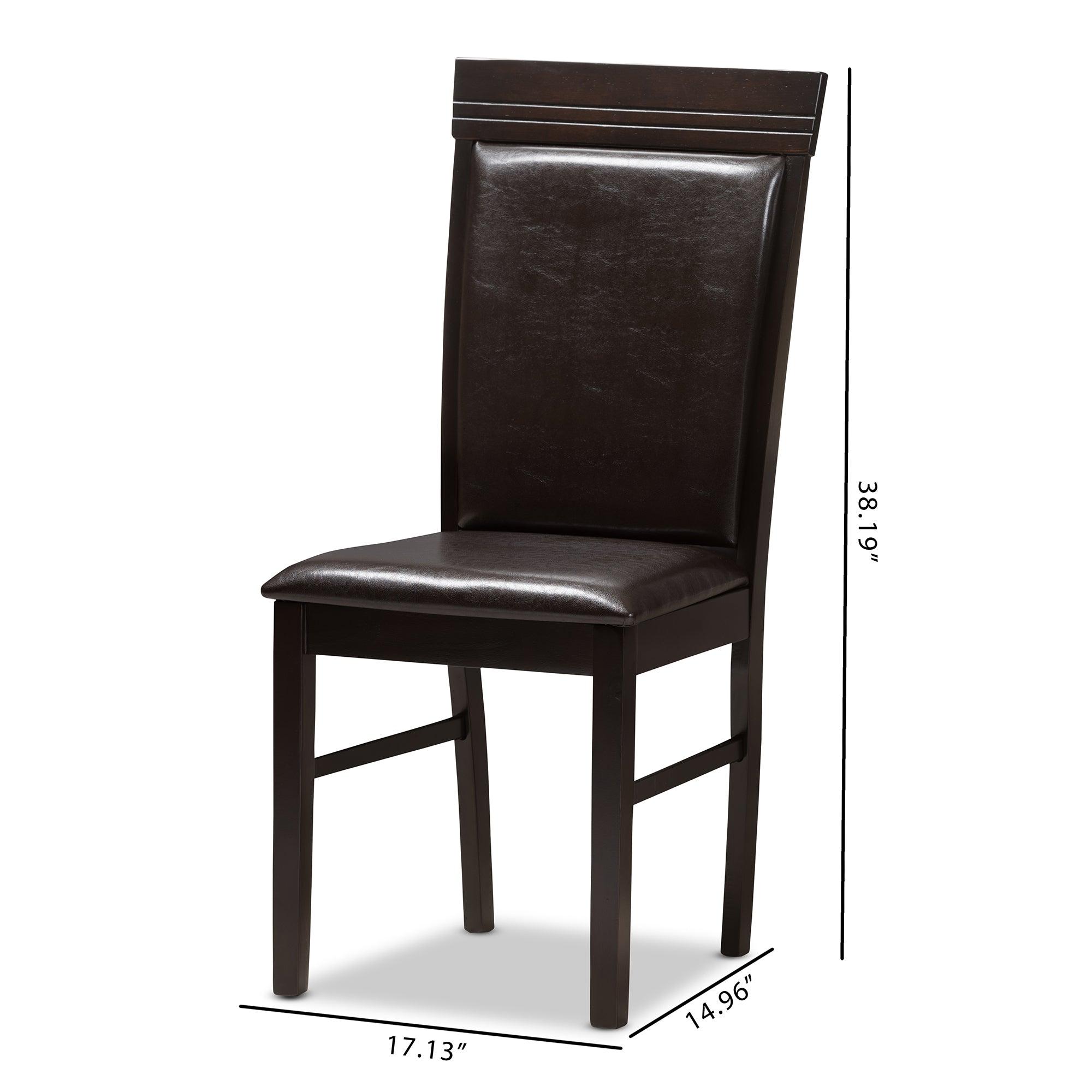 Thea Modern and Contemporary Faux Leather Upholstered Dining Chair (Set of 2)