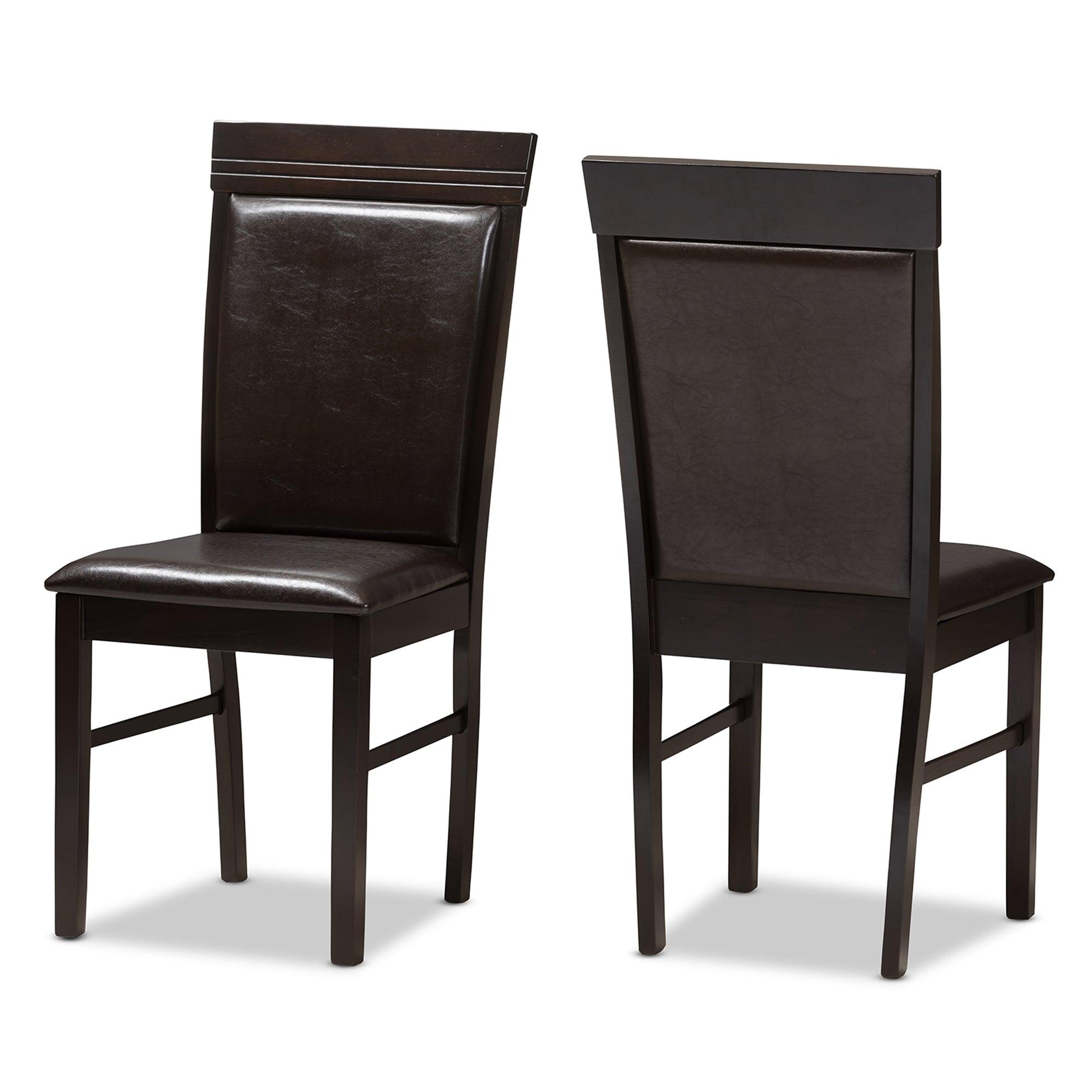 Thea Modern and Contemporary Faux Leather Upholstered 5-Piece Dining Set