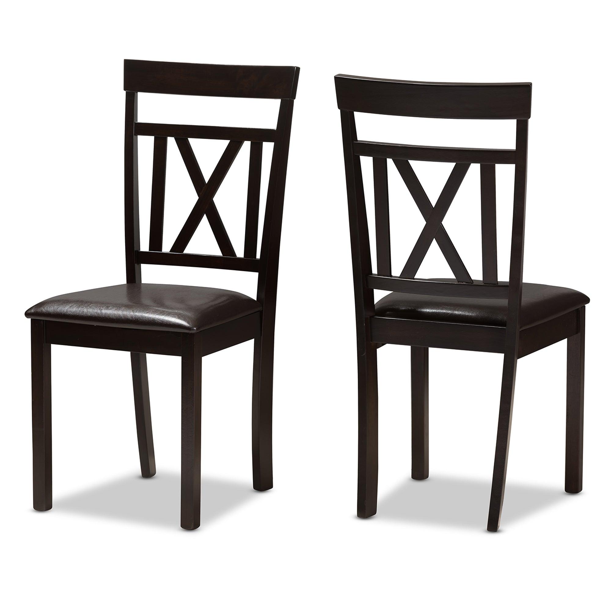 Rosie Modern and Contemporary Faux Leather Upholstered Dining Chair (Set of 2)