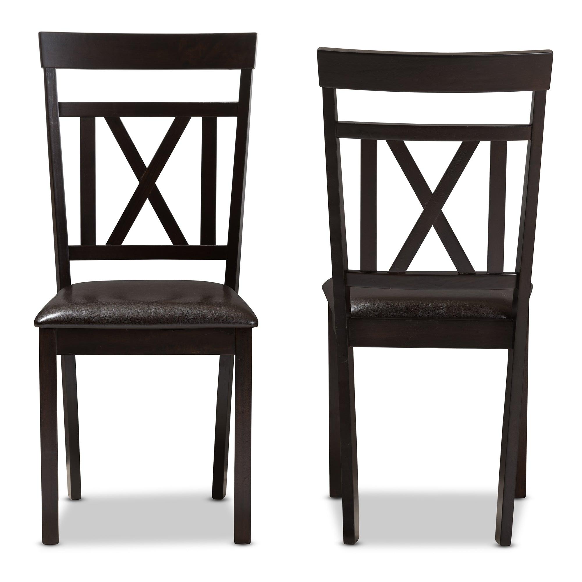 Rosie Modern and Contemporary Faux Leather Upholstered Dining Chair (Set of 2)