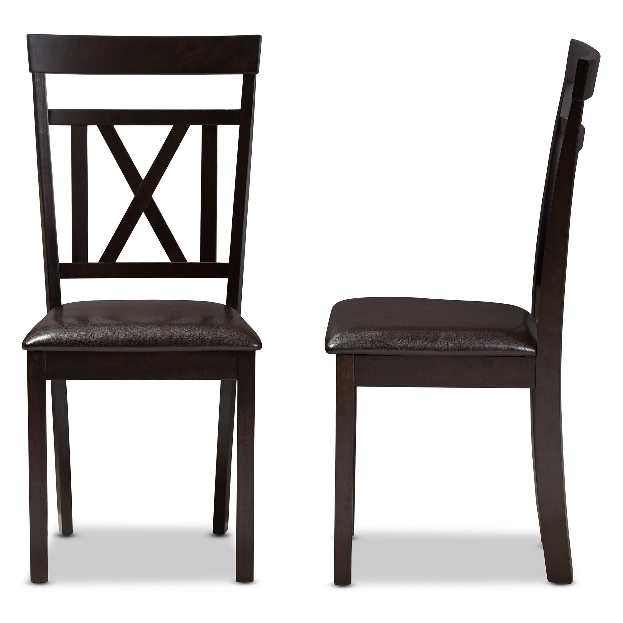 Rosie Modern and Contemporary Faux Leather Upholstered Dining Chair (Set of 2)