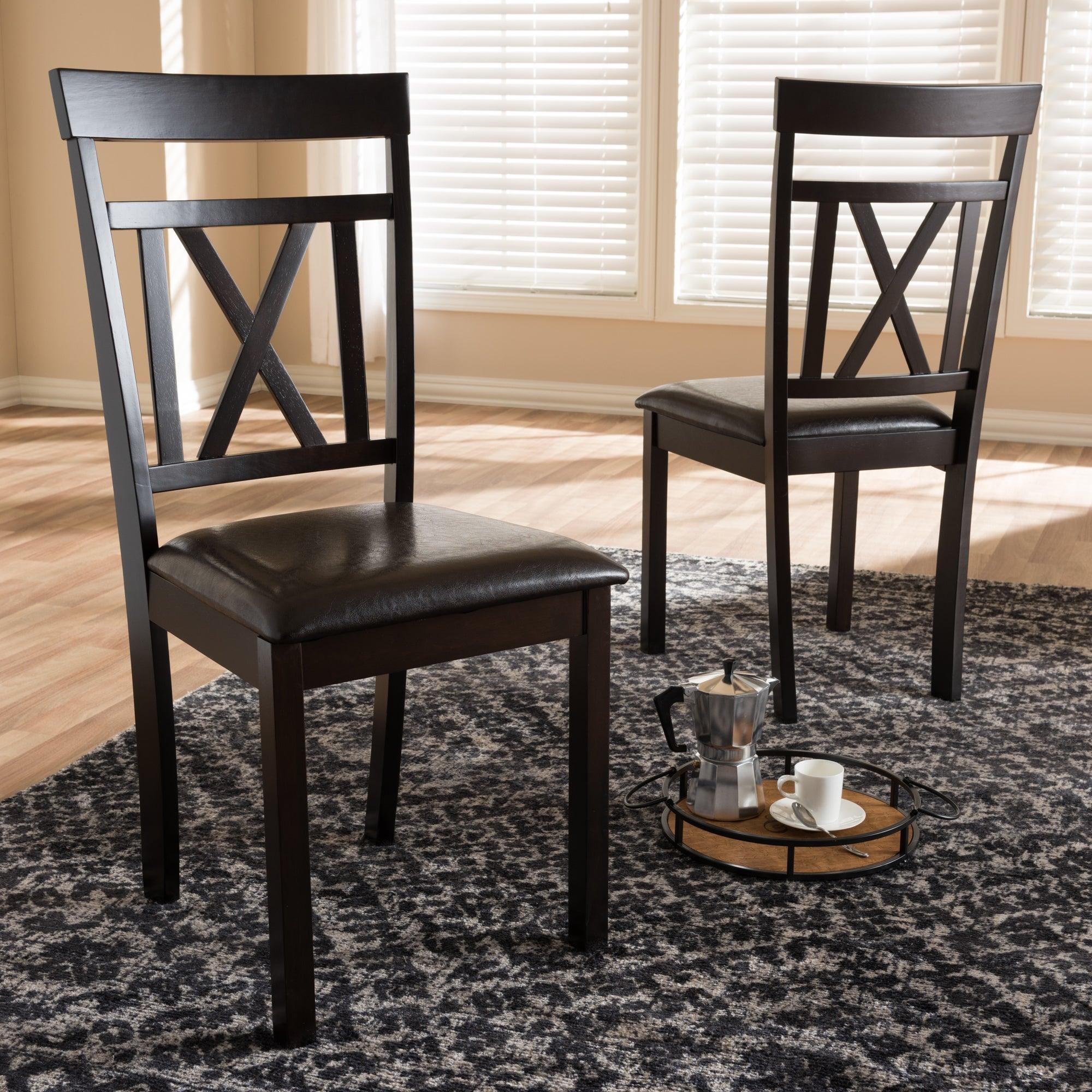 Rosie Modern and Contemporary Faux Leather Upholstered Dining Chair (Set of 2)