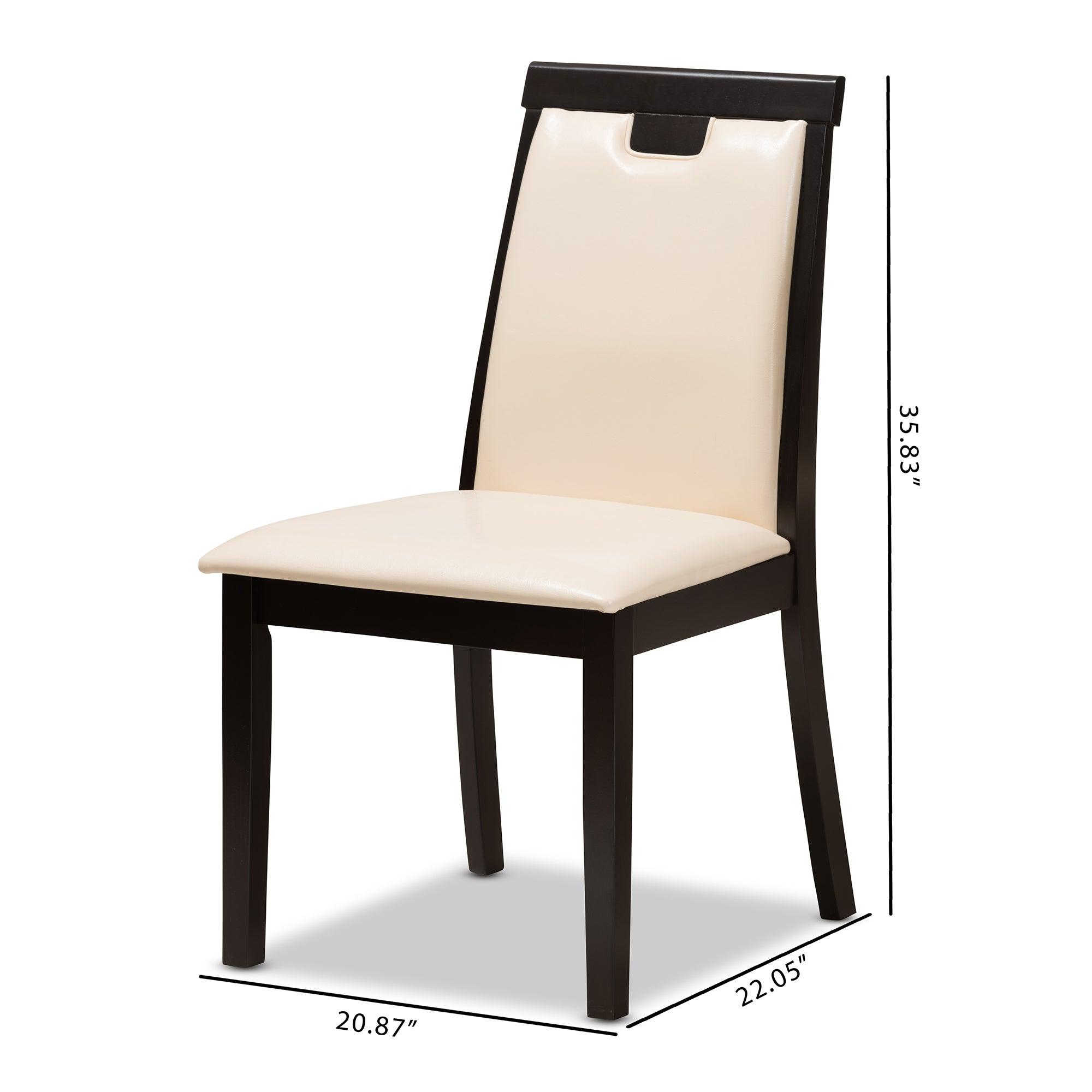 Evelyn Modern and Contemporary Faux Leather Upholstered and Finished Dining Chair (Set of 2)