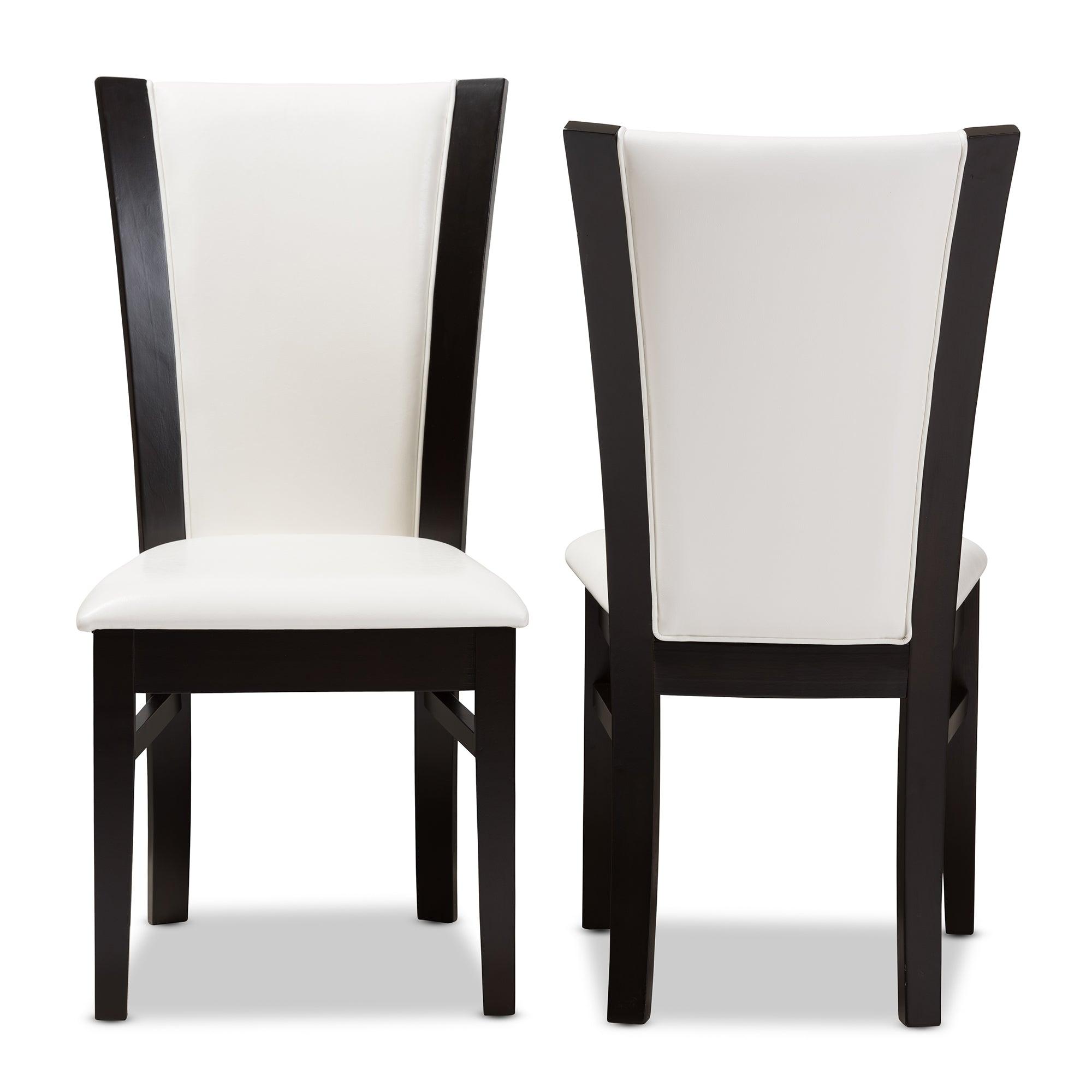 Adley Modern and Contemporary Finished Faux Leather Dining Chair (Set of 2)