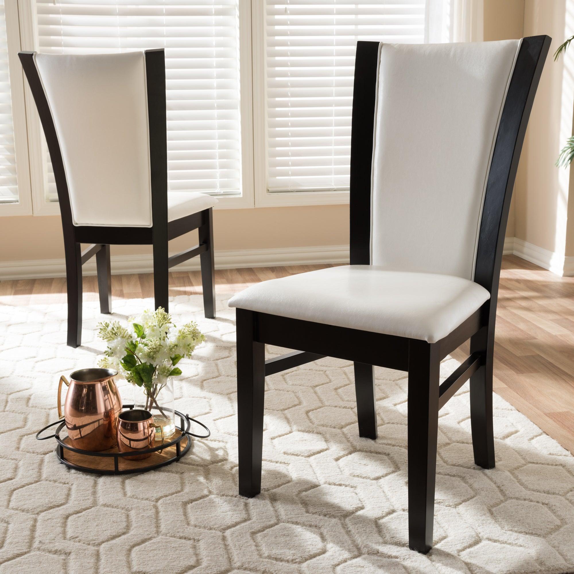 Adley Modern and Contemporary Finished Faux Leather Dining Chair (Set of 2)