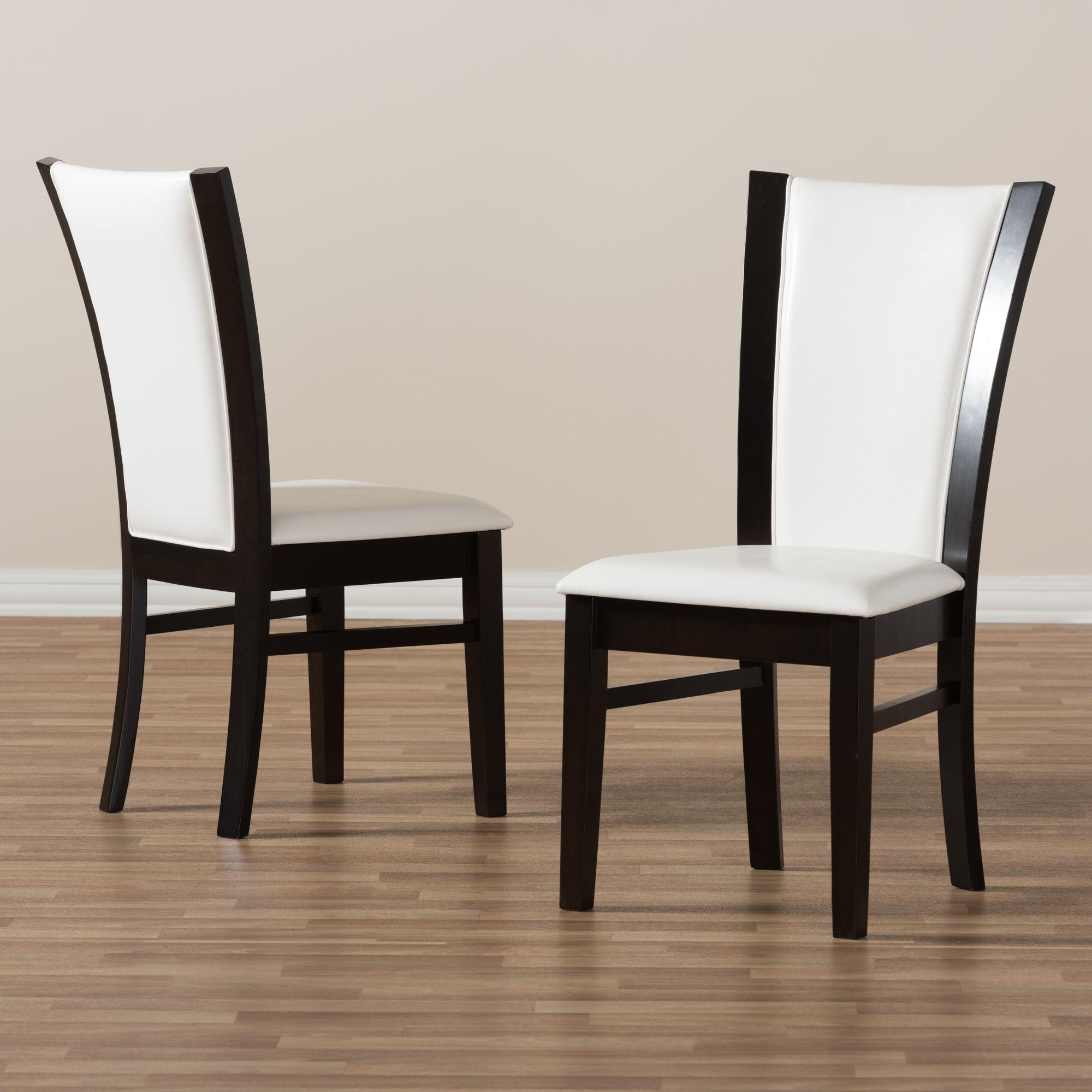 Adley Modern and Contemporary Finished Faux Leather Dining Chair (Set of 2)