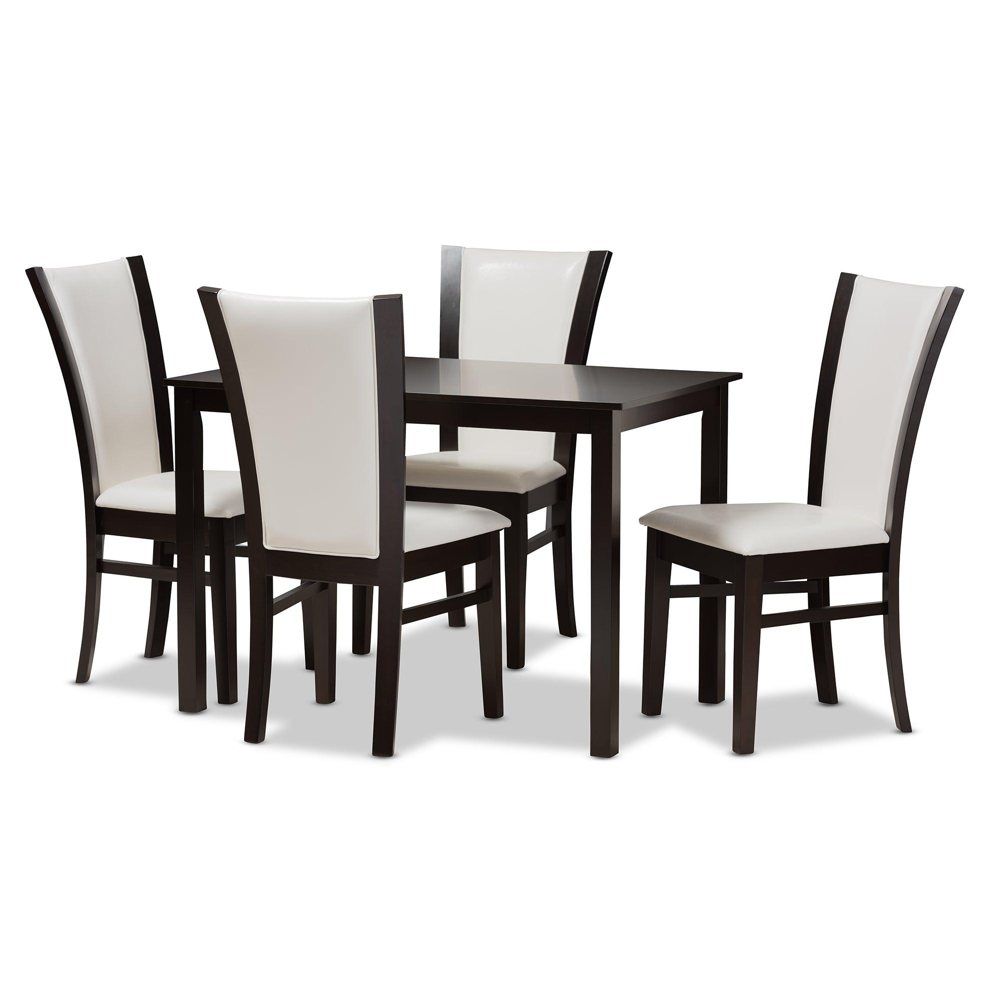 Adley Modern and Contemporary 5-Piece Finished Faux Leather Dining Set