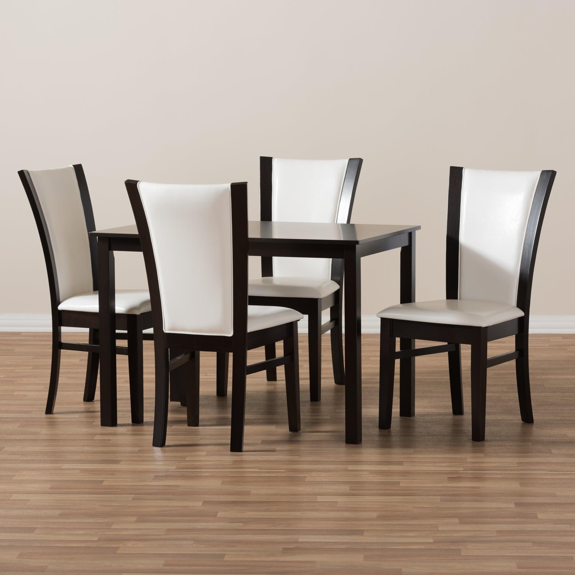 Adley Modern and Contemporary 5-Piece Finished Faux Leather Dining Set