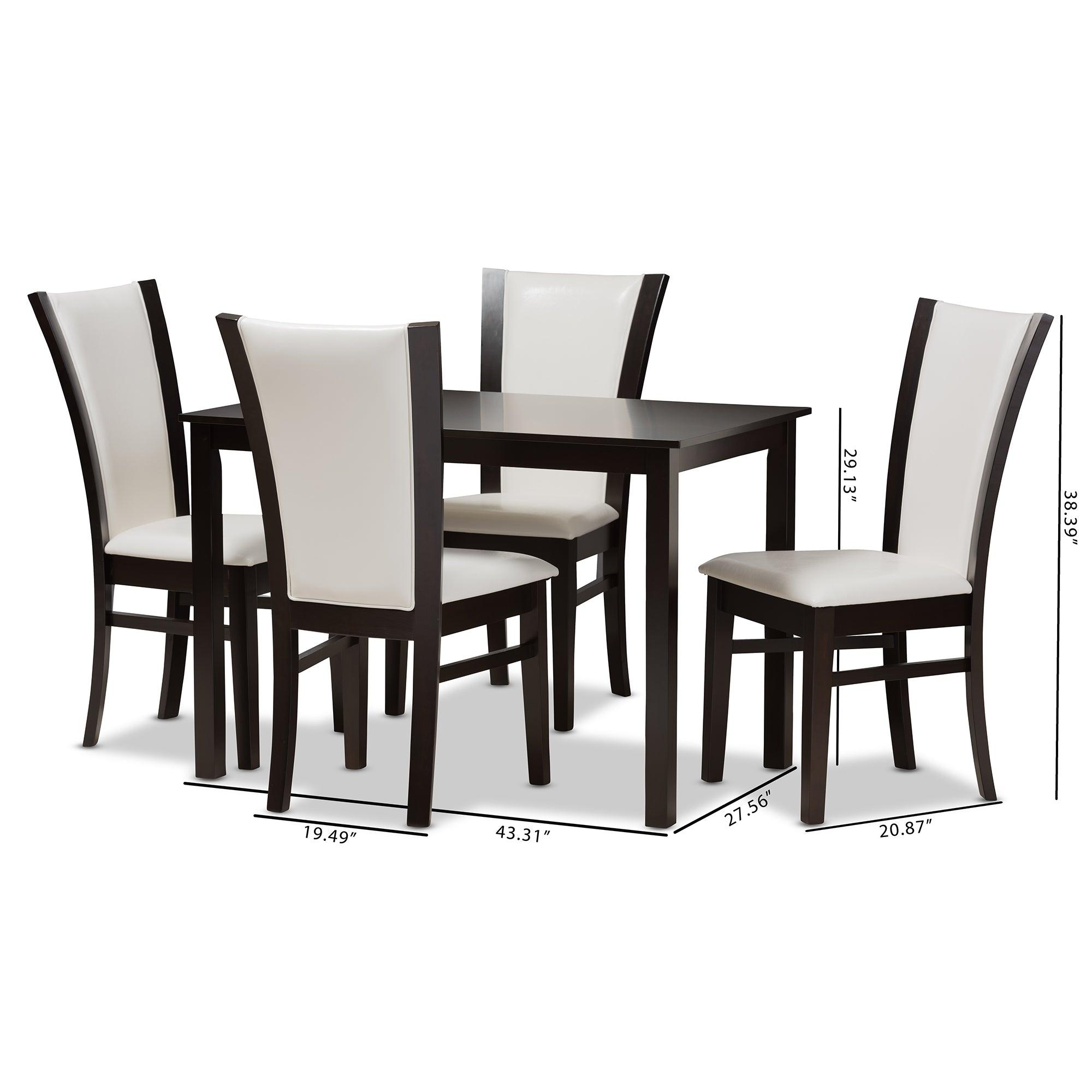 Adley Modern and Contemporary 5-Piece Finished Faux Leather Dining Set