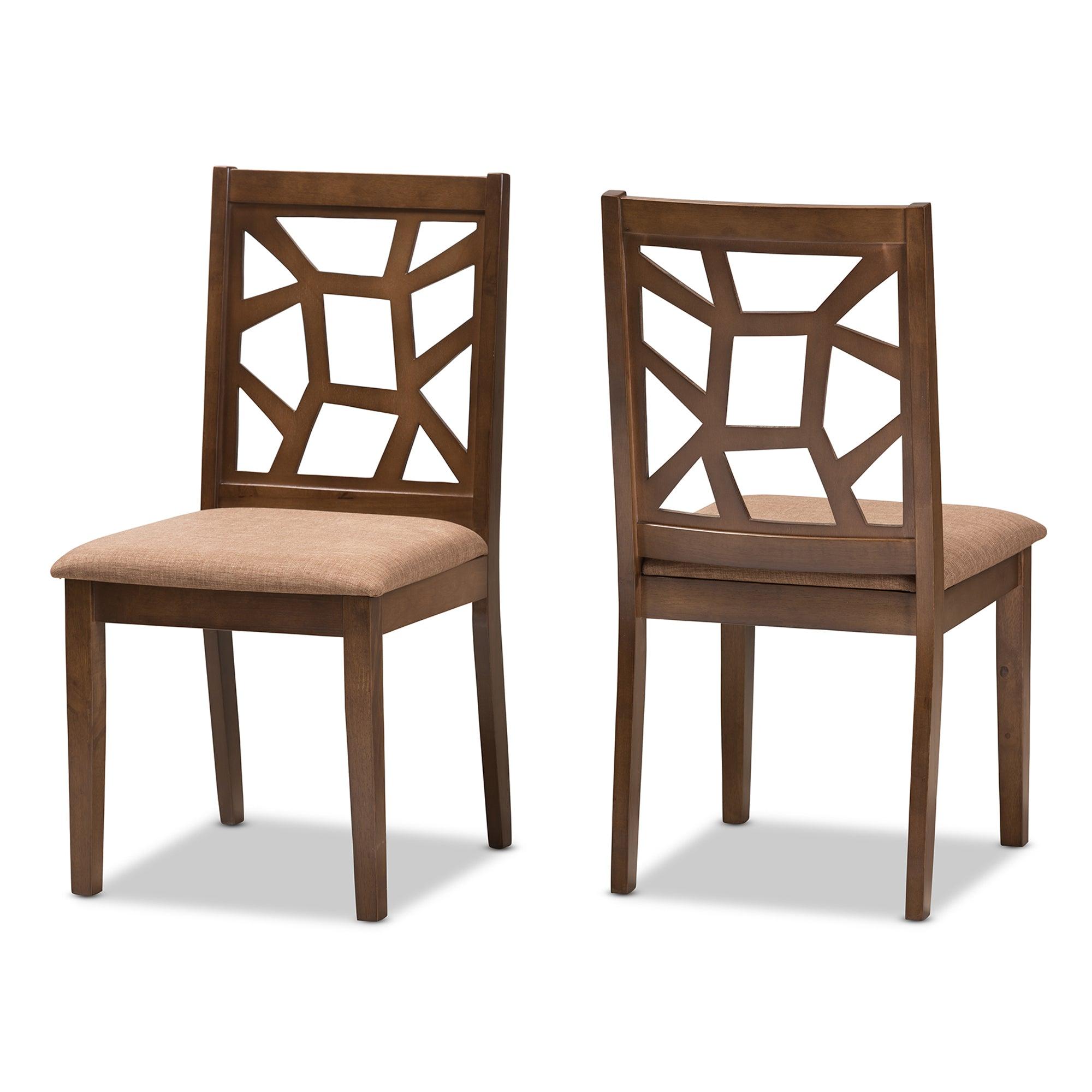 Abilene Mid-Century Light Fabric Upholstered and Finished Dining Chair (Set of 2)