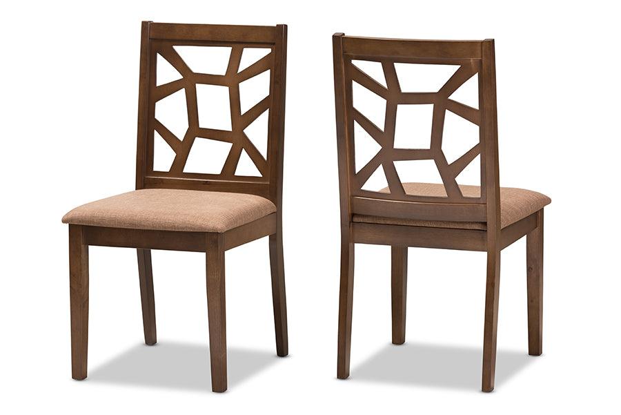 Abilene Mid-Century Light Fabric Upholstered and Finished Dining Chair (Set of 2)