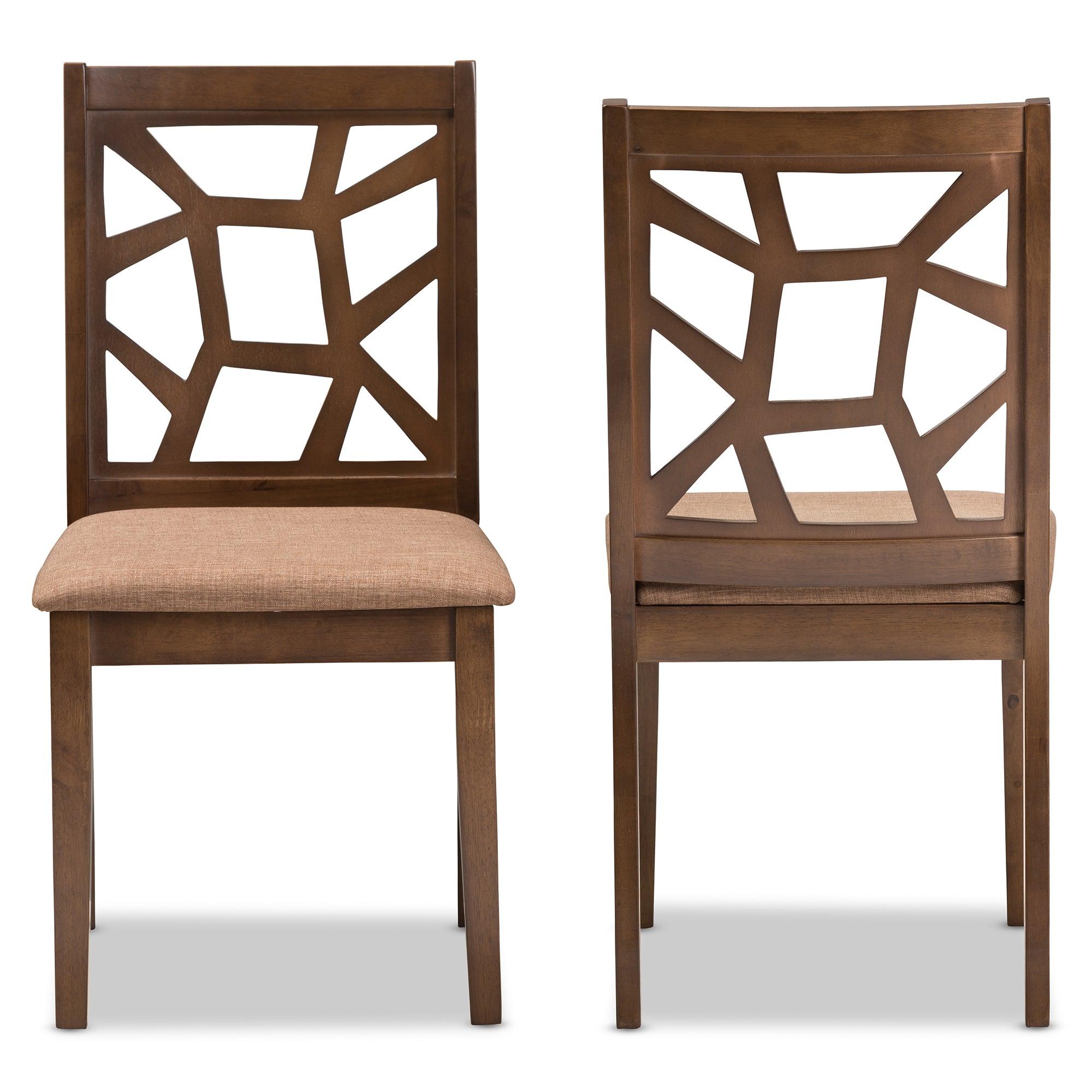 Abilene Mid-Century Light Fabric Upholstered and Finished Dining Chair (Set of 2)