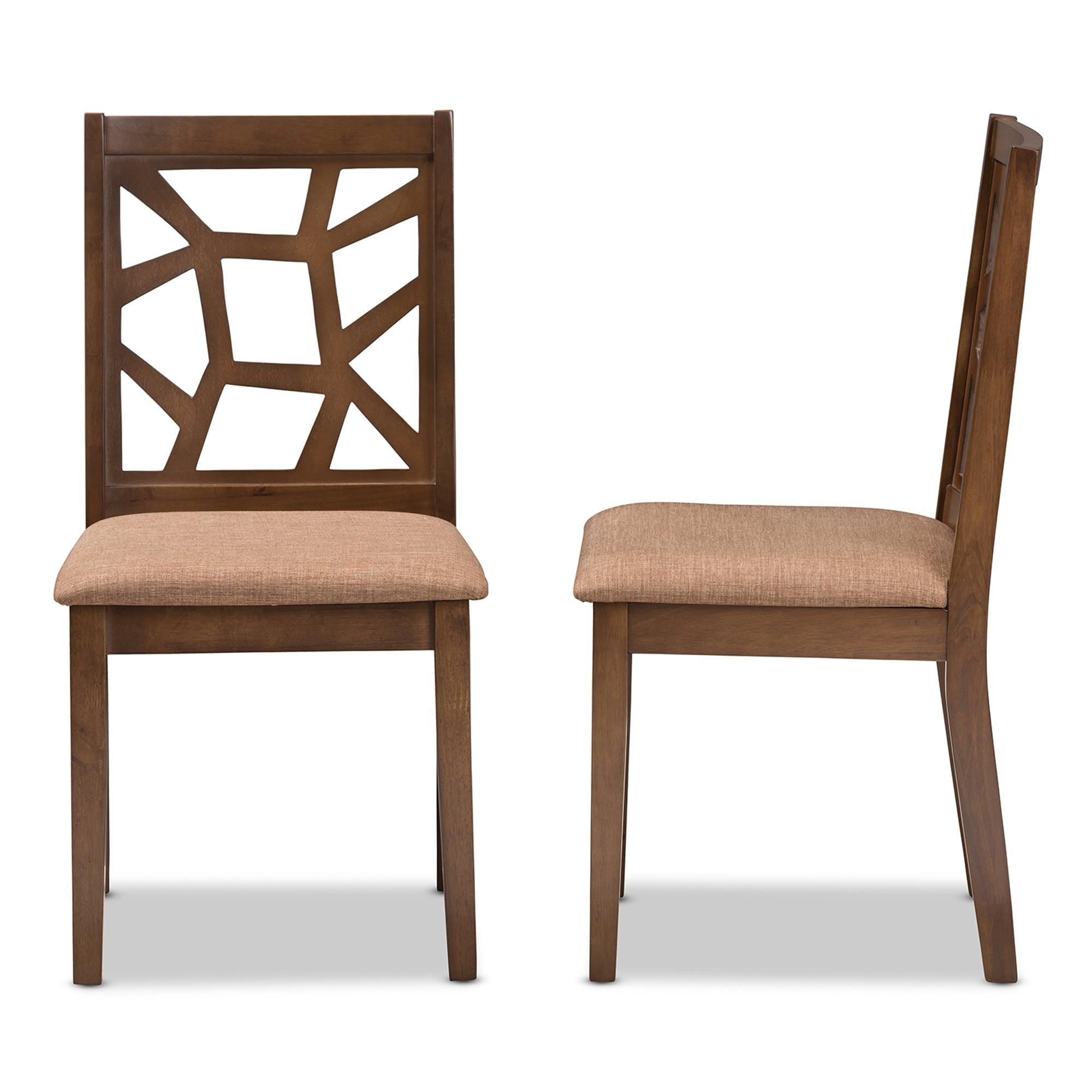 Abilene Mid-Century Light Fabric Upholstered and Finished Dining Chair (Set of 2)