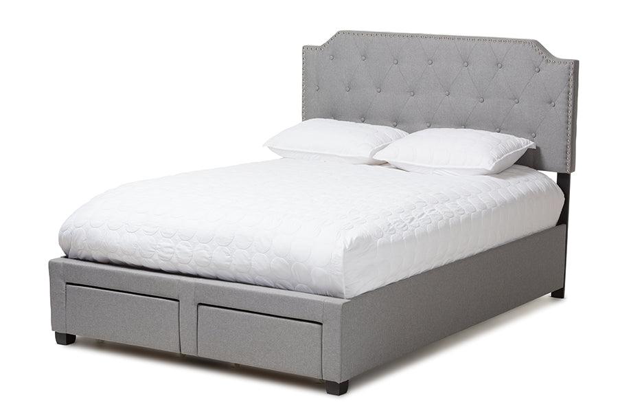 Aubrianne Modern and Contemporary Fabric Upholstered Storage Bed