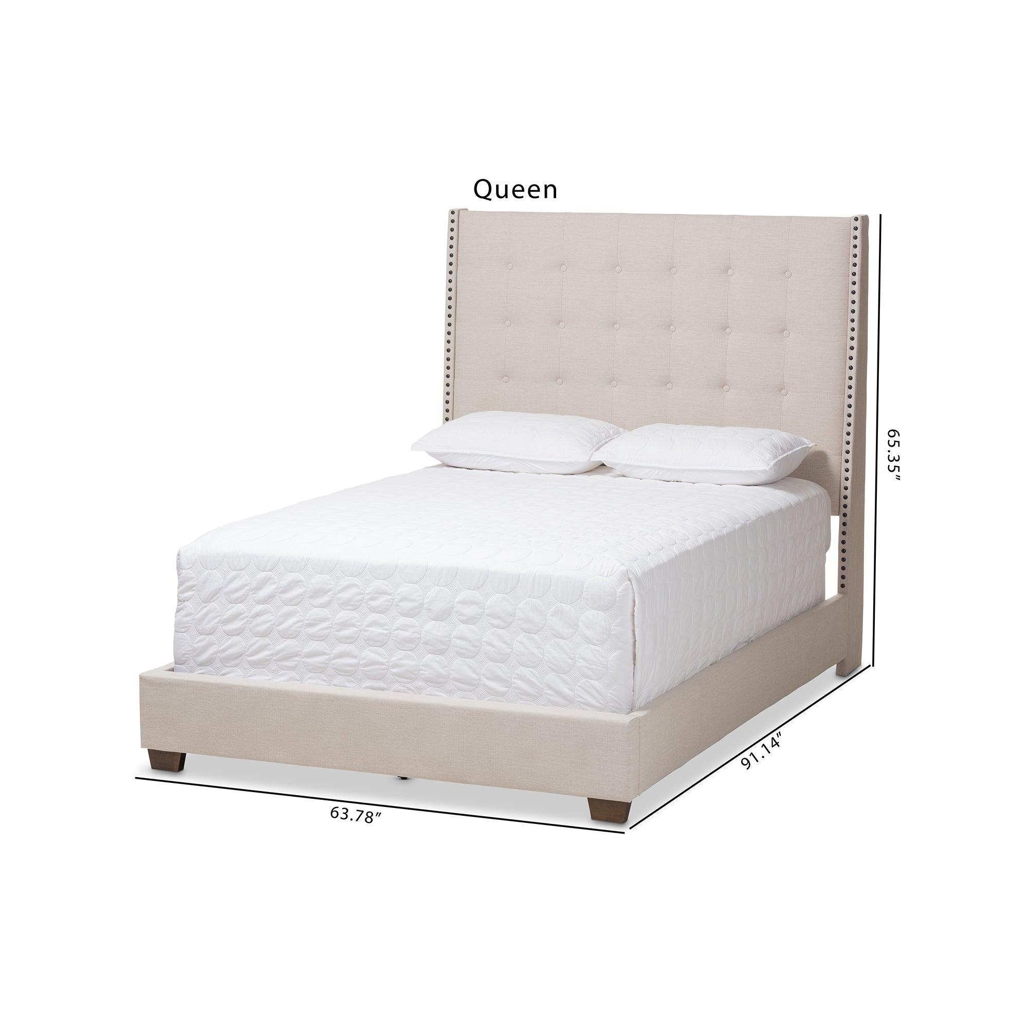 Georgette Modern and Contemporary Light Fabric Upholstered Bed