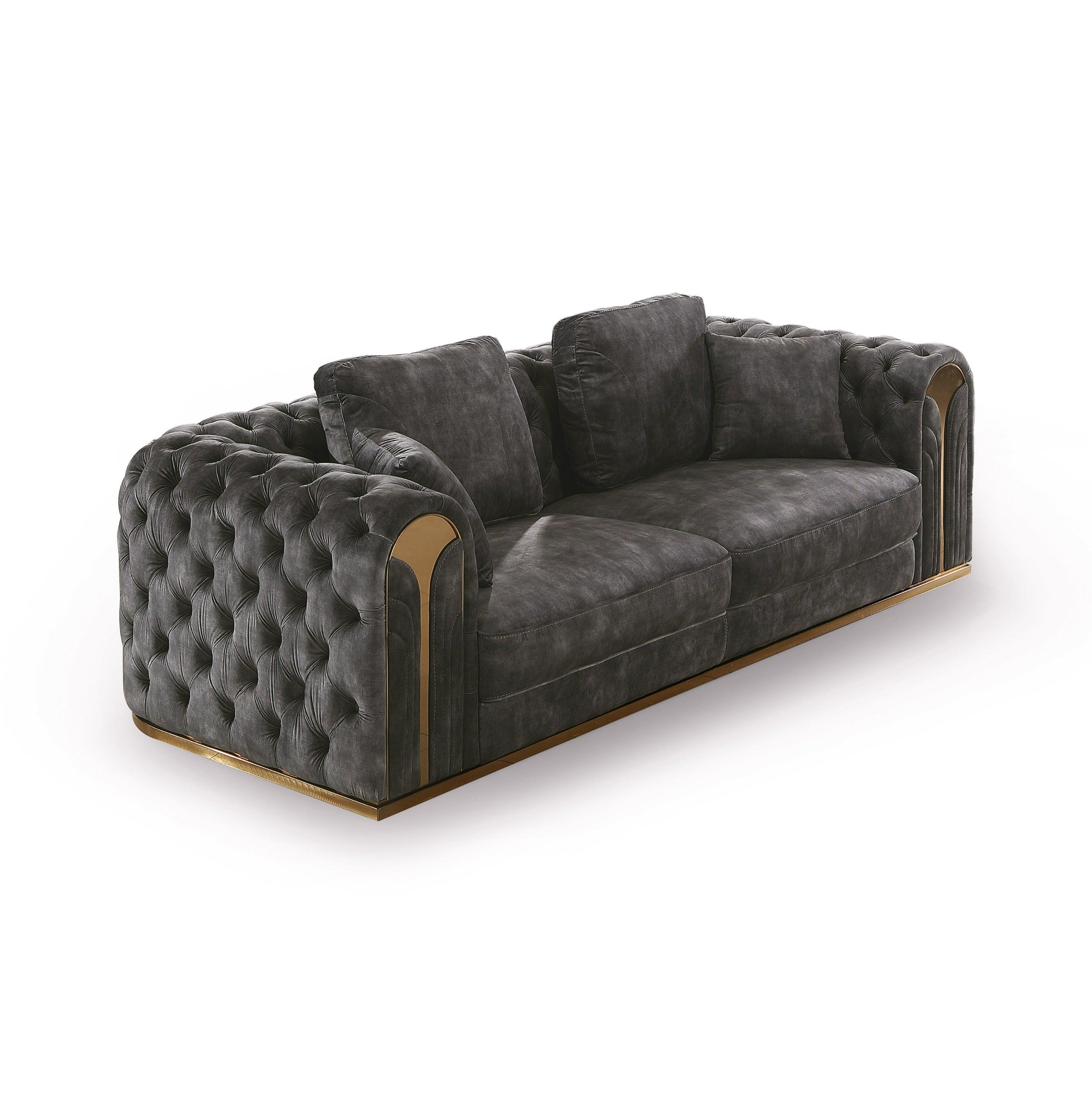 Divani Casa Dosie Transitional Velvet Sofa Set