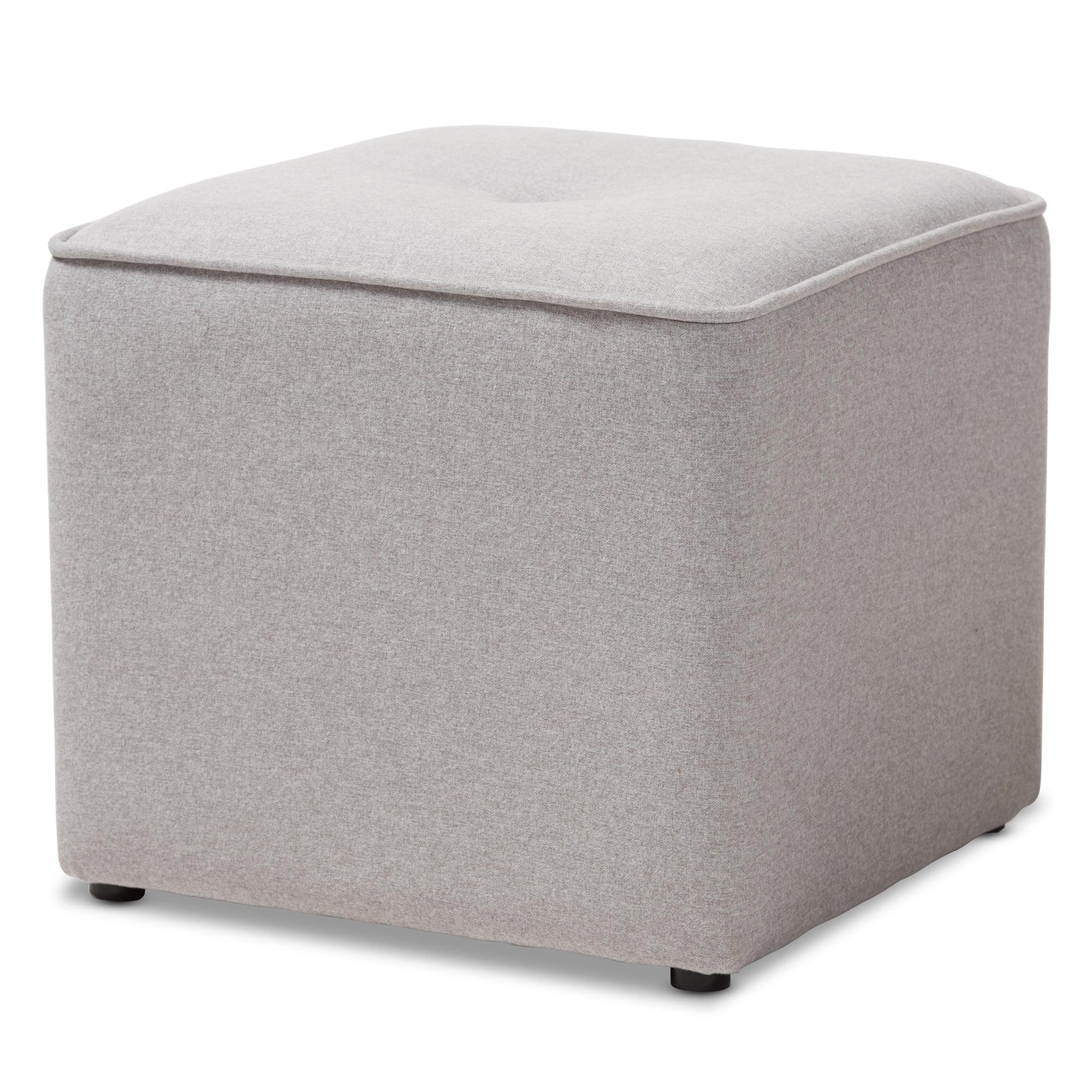 Corinne Modern and Contemporary Light Fabric Upholstered Ottoman