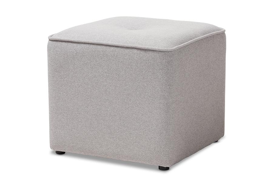 Corinne Modern and Contemporary Light Fabric Upholstered Ottoman