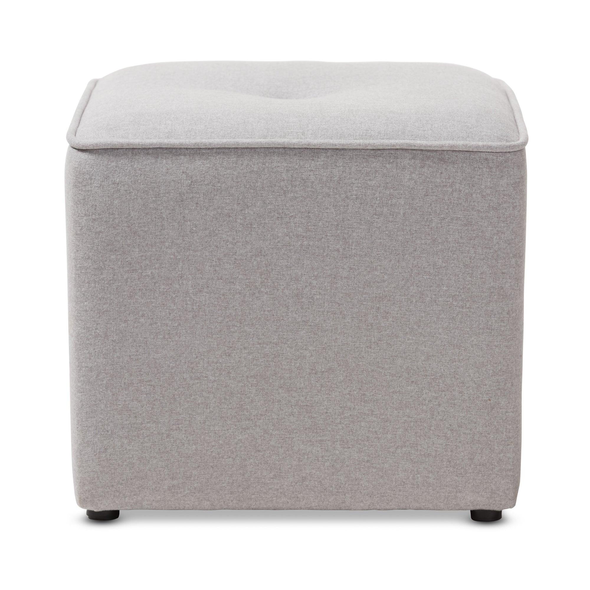 Corinne Modern and Contemporary Light Fabric Upholstered Ottoman