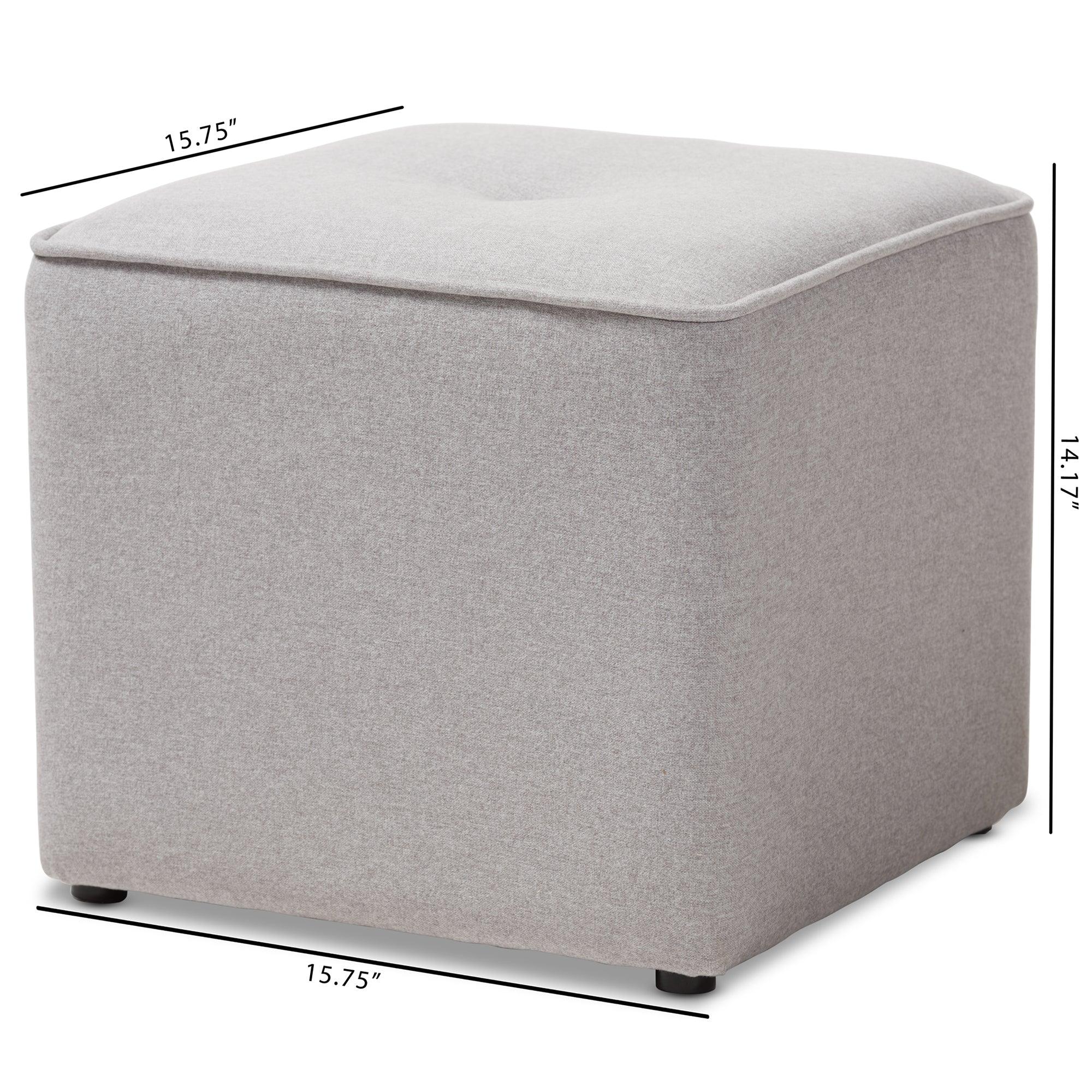 Corinne Modern and Contemporary Light Fabric Upholstered Ottoman