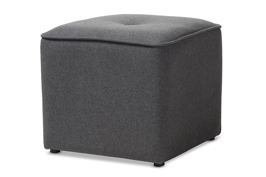 Corinne Modern and Contemporary Dark Fabric Upholstered Ottoman