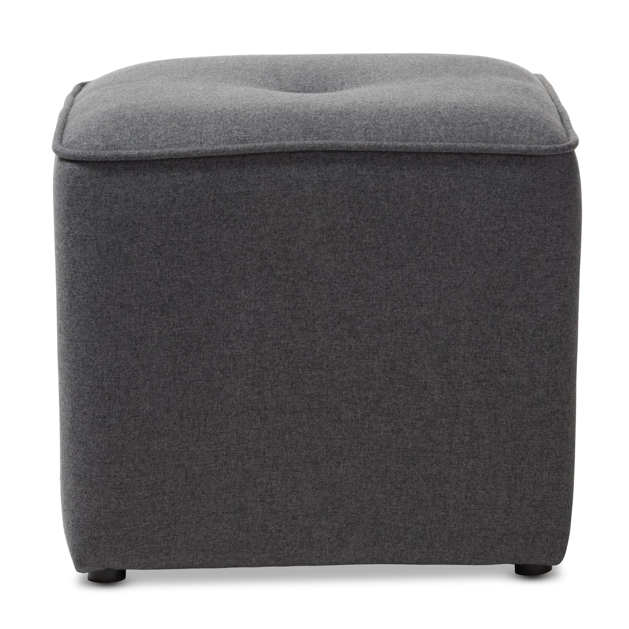 Corinne Modern and Contemporary Dark Fabric Upholstered Ottoman