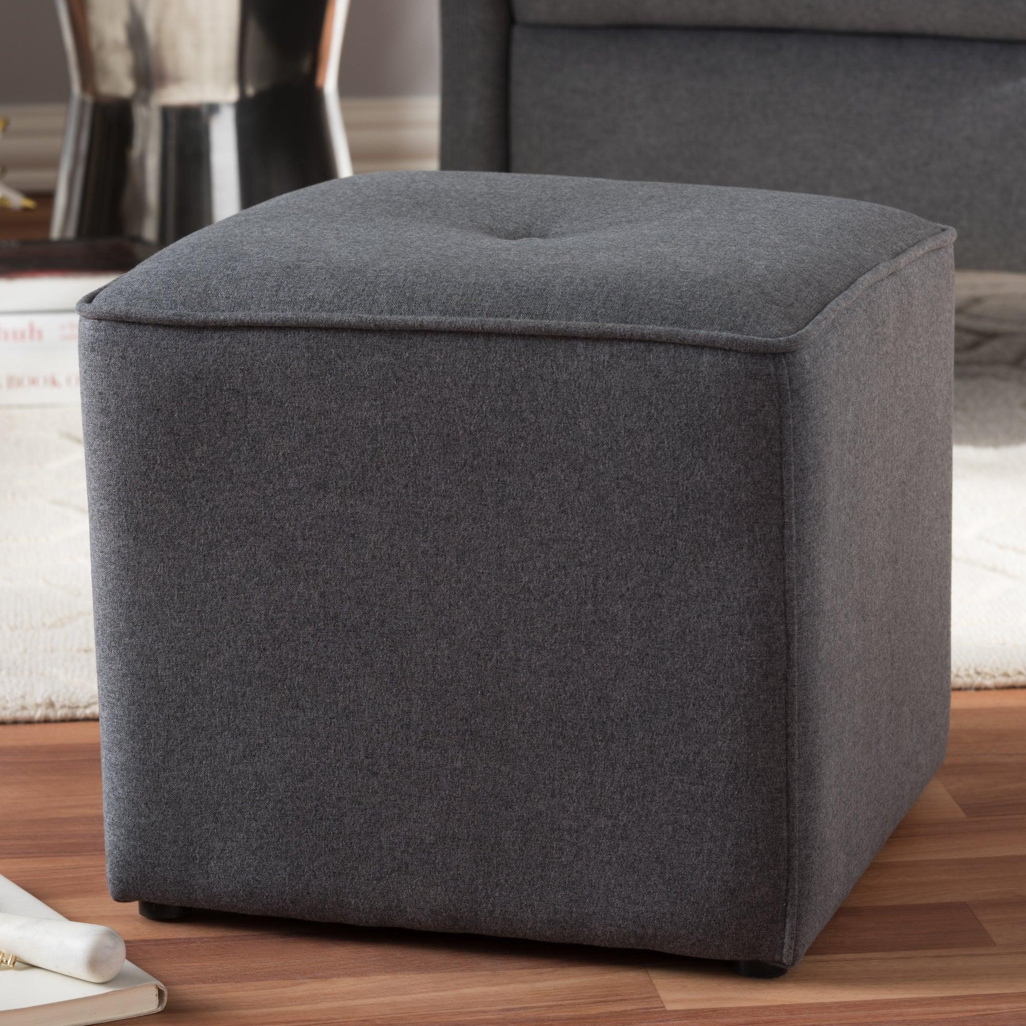 Corinne Modern and Contemporary Dark Fabric Upholstered Ottoman