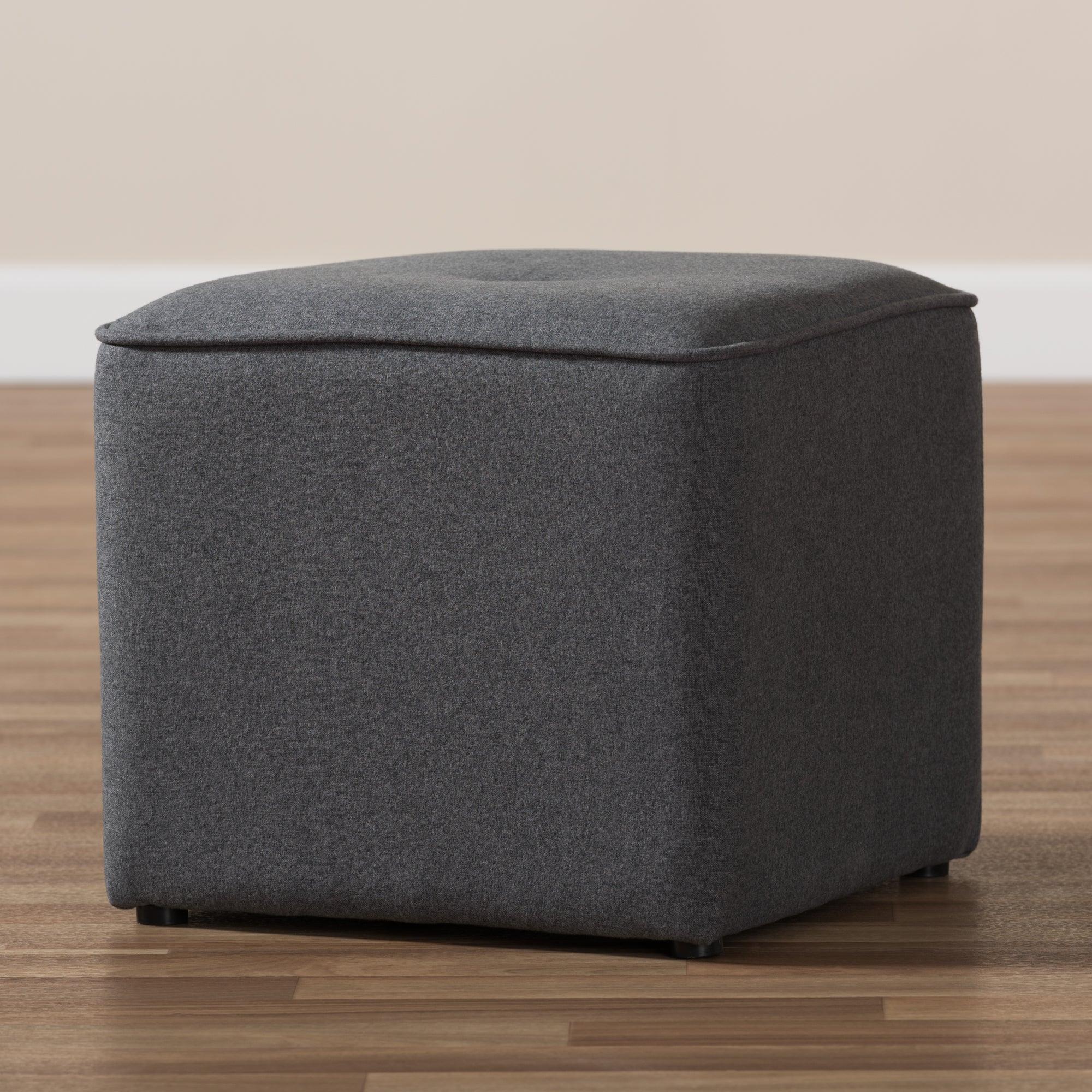 Corinne Modern and Contemporary Dark Fabric Upholstered Ottoman