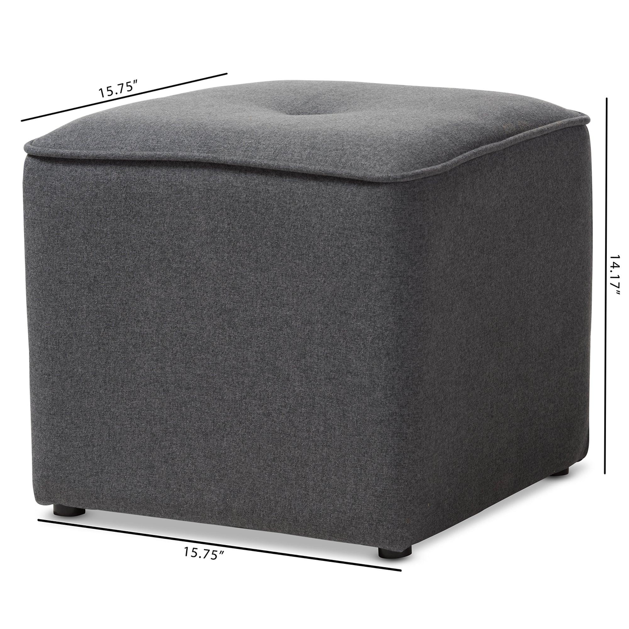 Corinne Modern and Contemporary Dark Fabric Upholstered Ottoman