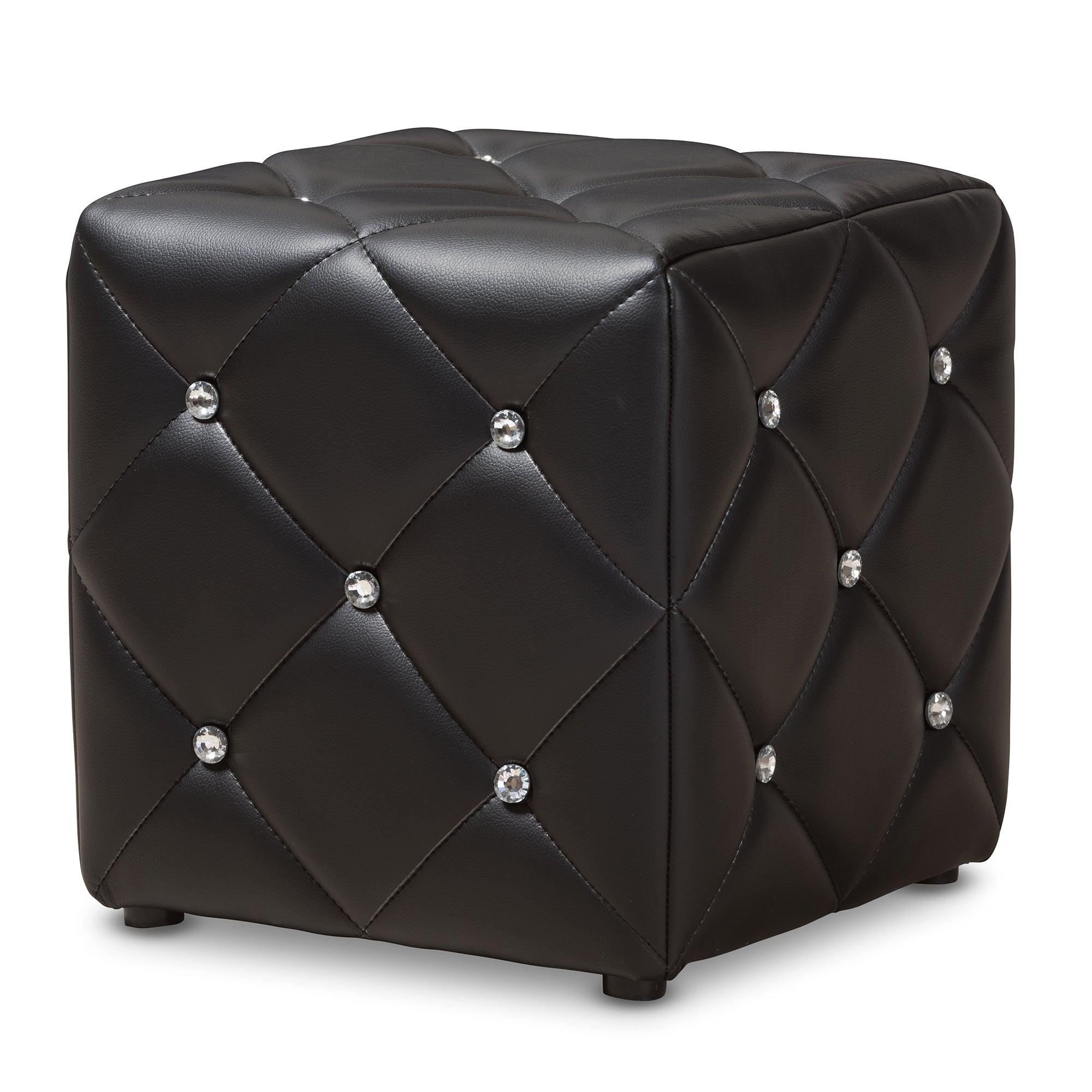 Stacey Modern and Contemporary Faux Leather Upholstered Ottoman