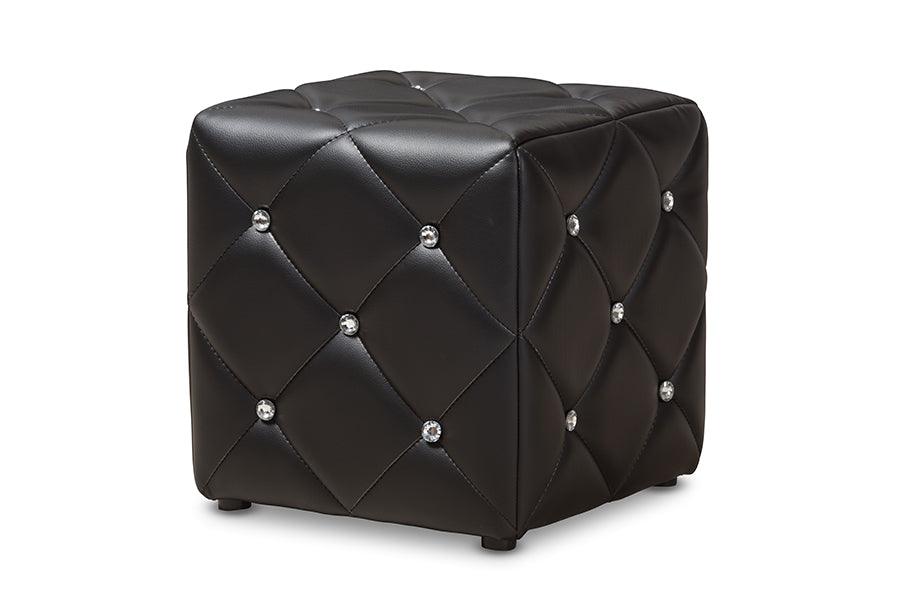 Stacey Modern and Contemporary Faux Leather Upholstered Ottoman