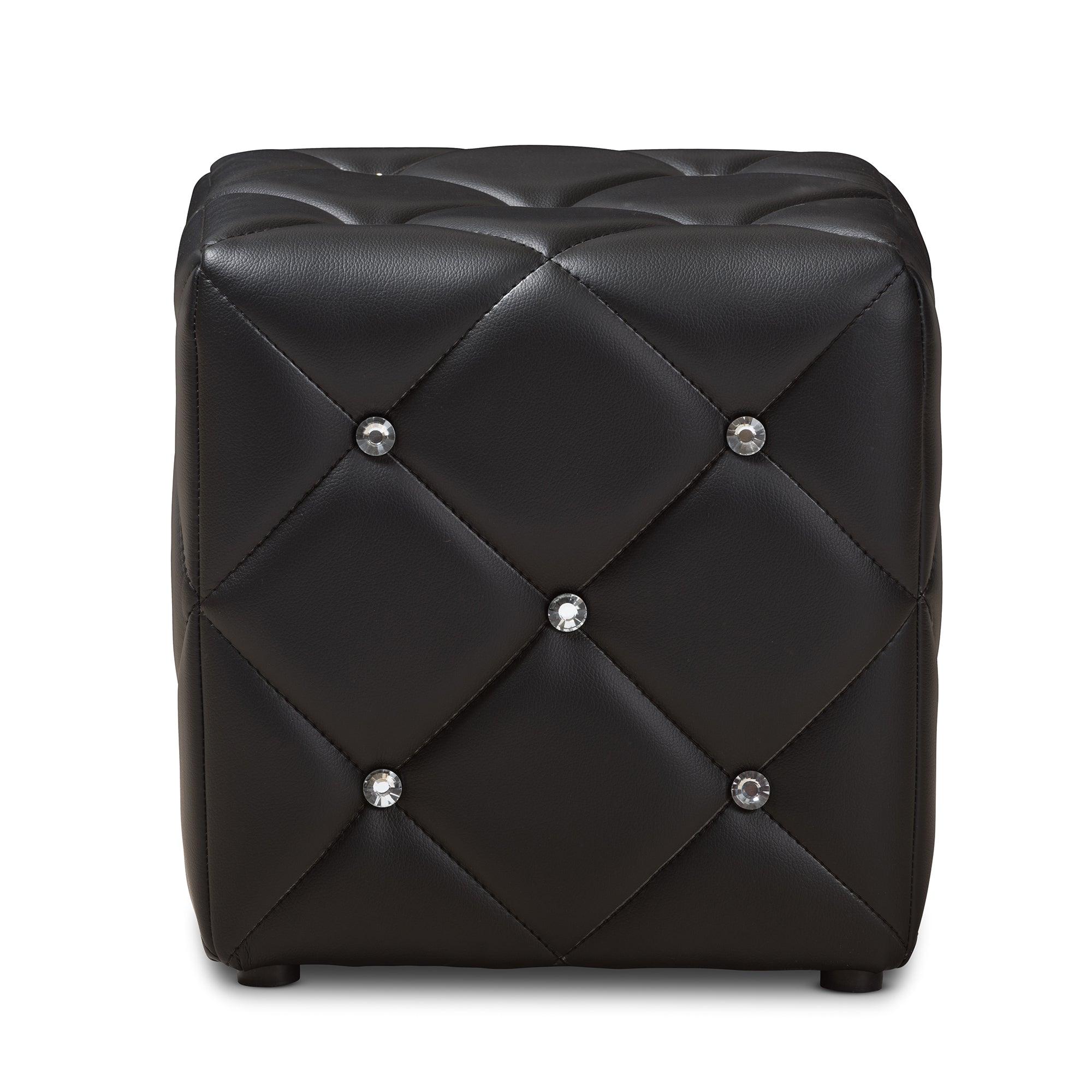 Stacey Modern and Contemporary Faux Leather Upholstered Ottoman