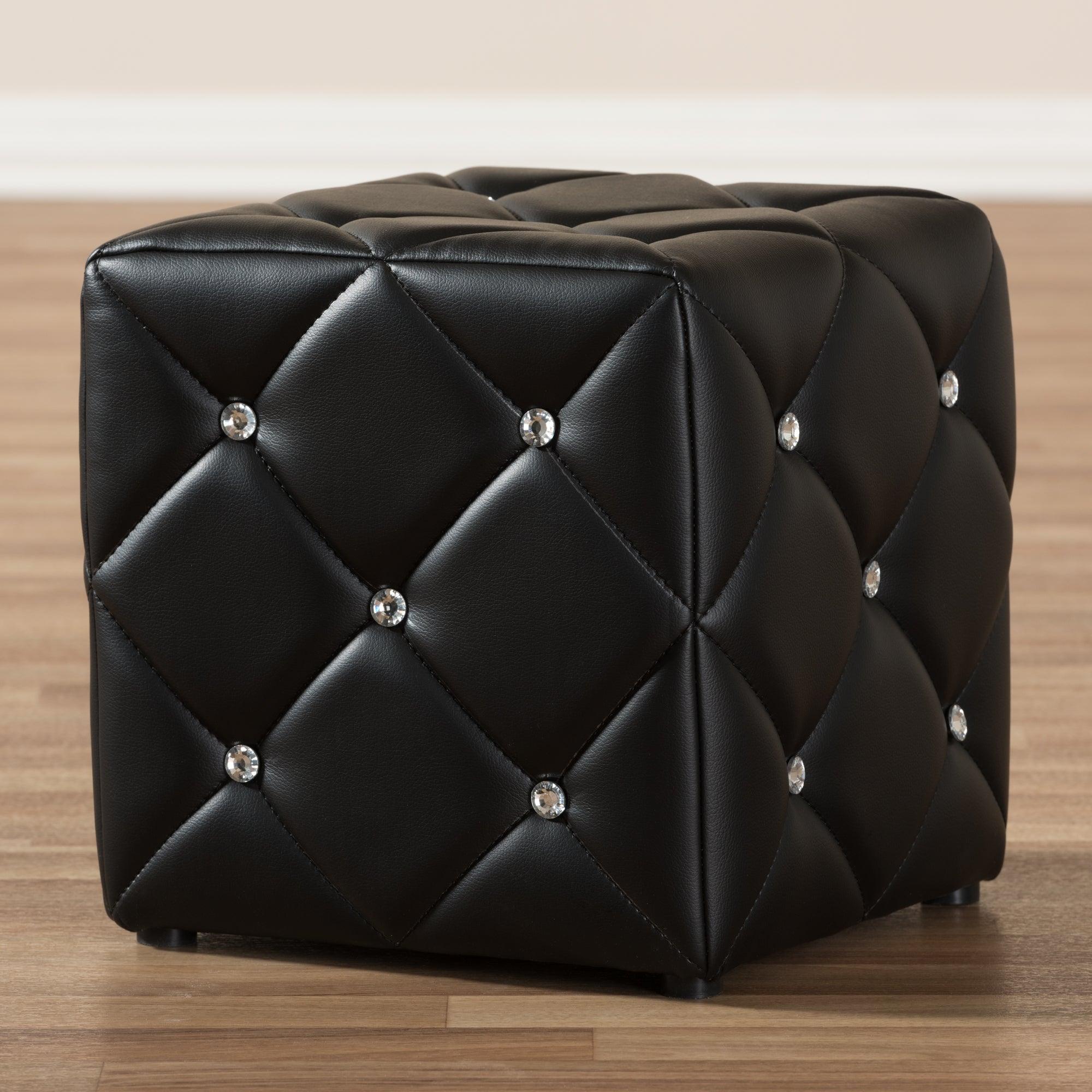 Stacey Modern and Contemporary Faux Leather Upholstered Ottoman