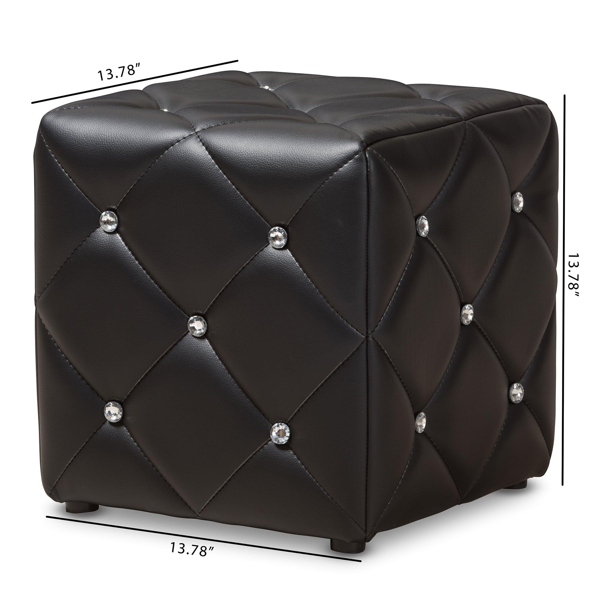 Stacey Modern and Contemporary Faux Leather Upholstered Ottoman