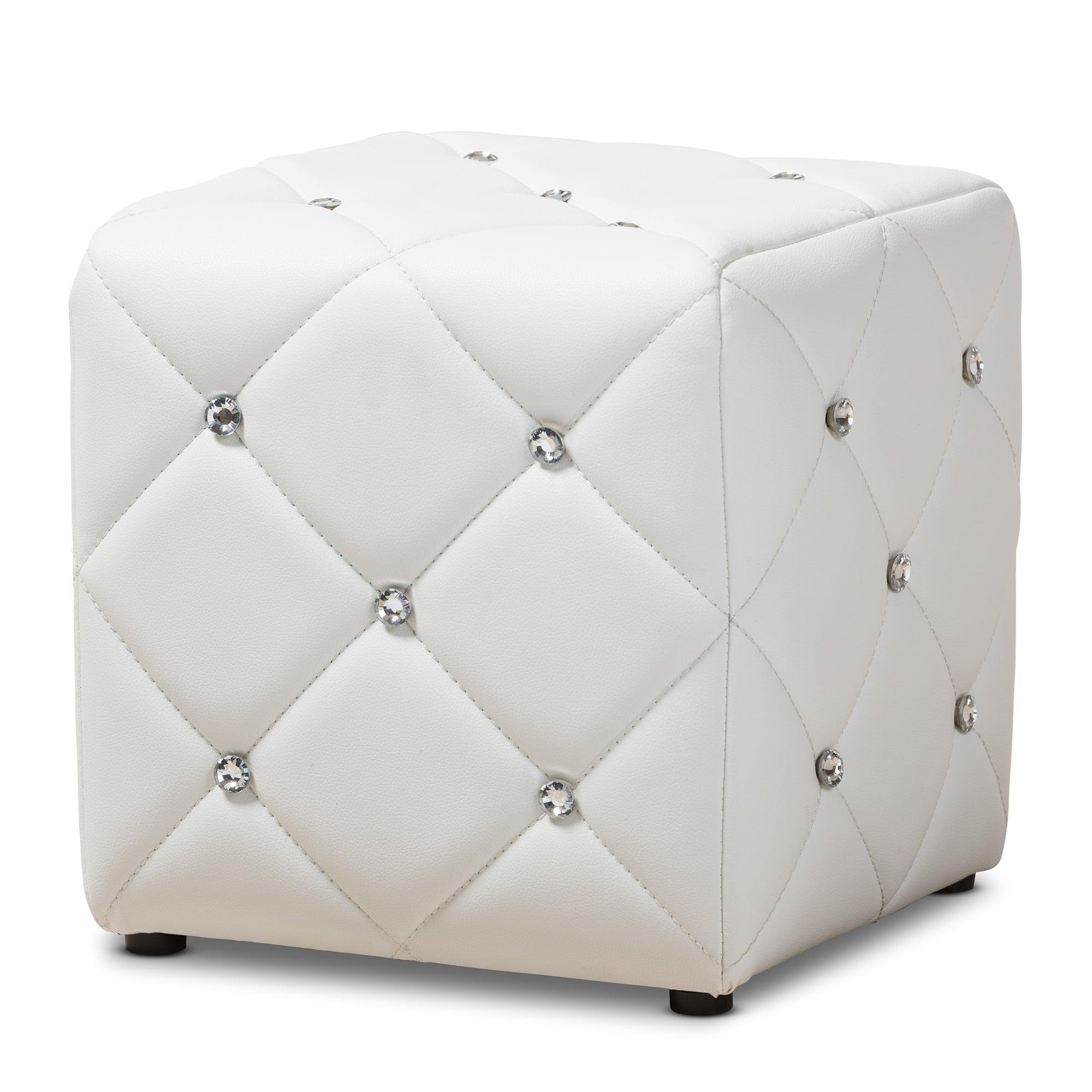 Stacey Modern and Contemporary Faux Leather Upholstered Ottoman