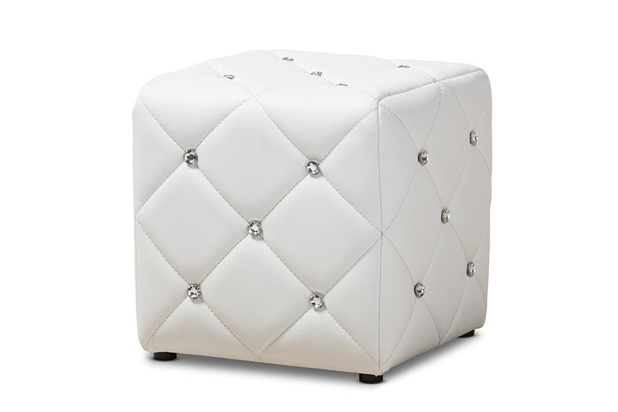 Stacey Modern and Contemporary Faux Leather Upholstered Ottoman