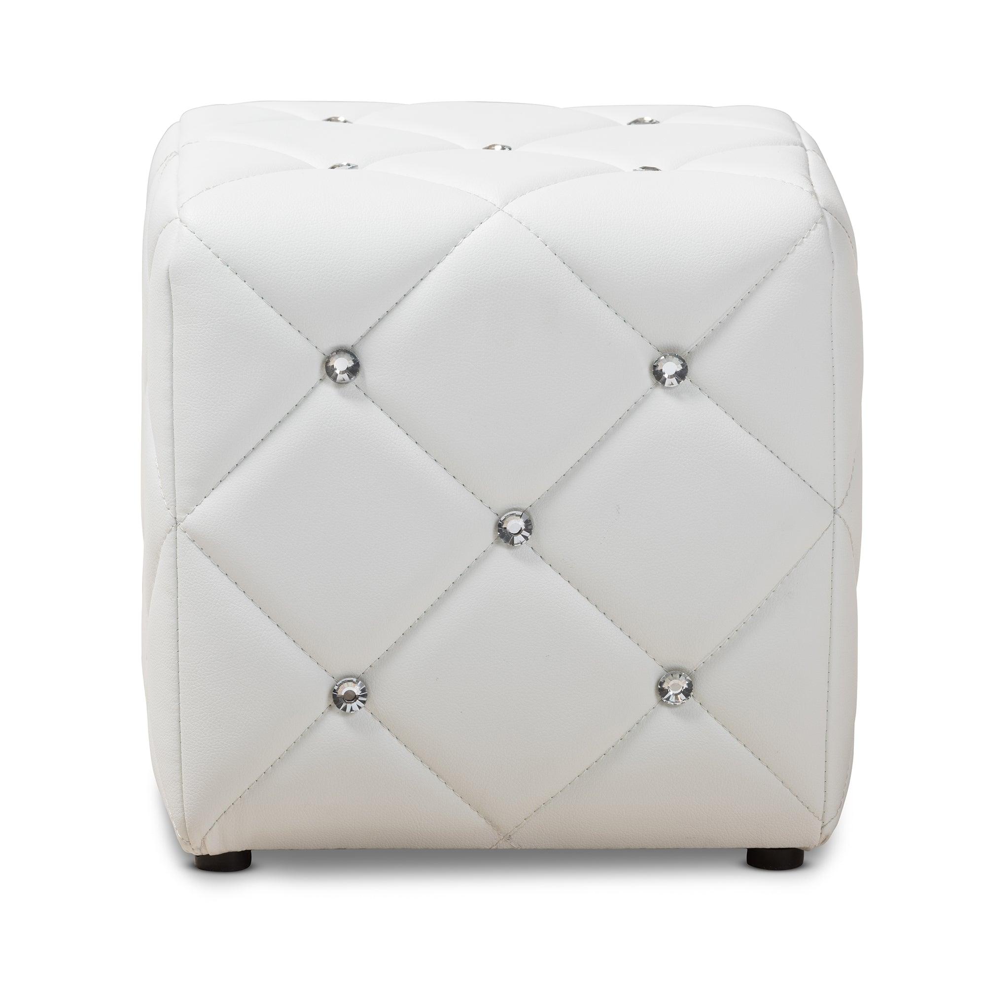 Stacey Modern and Contemporary Faux Leather Upholstered Ottoman