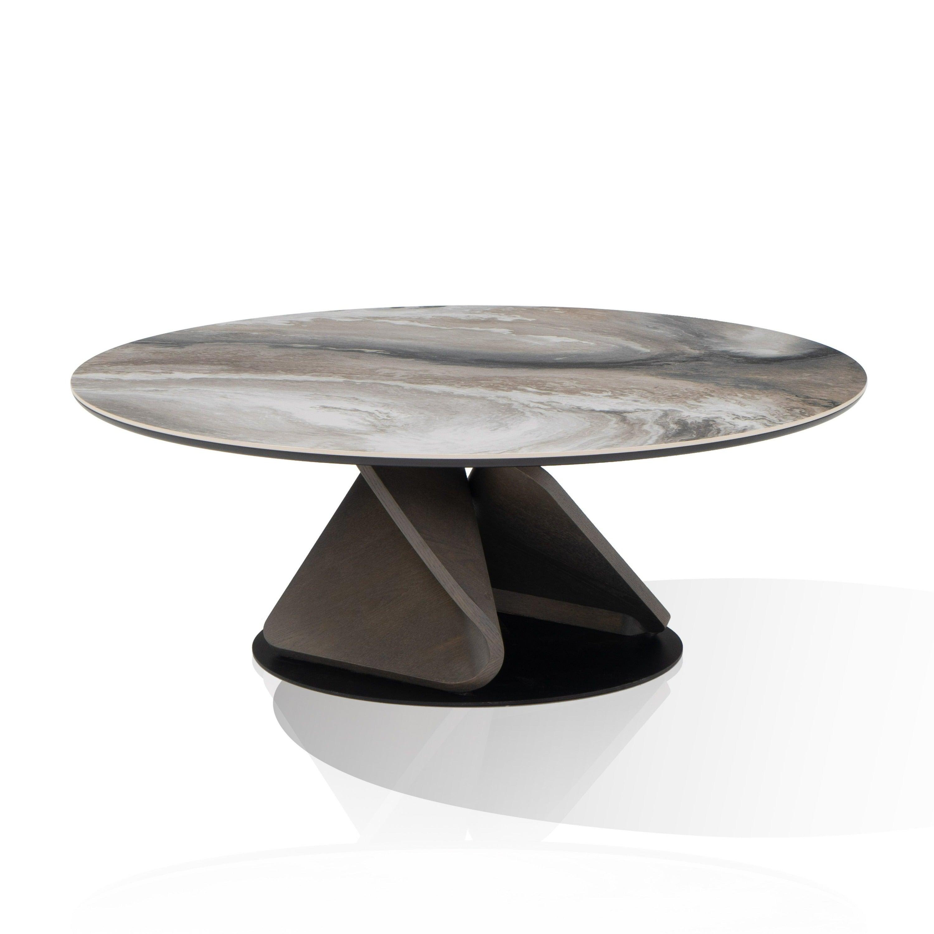 Modrest Schiff Modern Marbled Ceramic Coffee Table Set