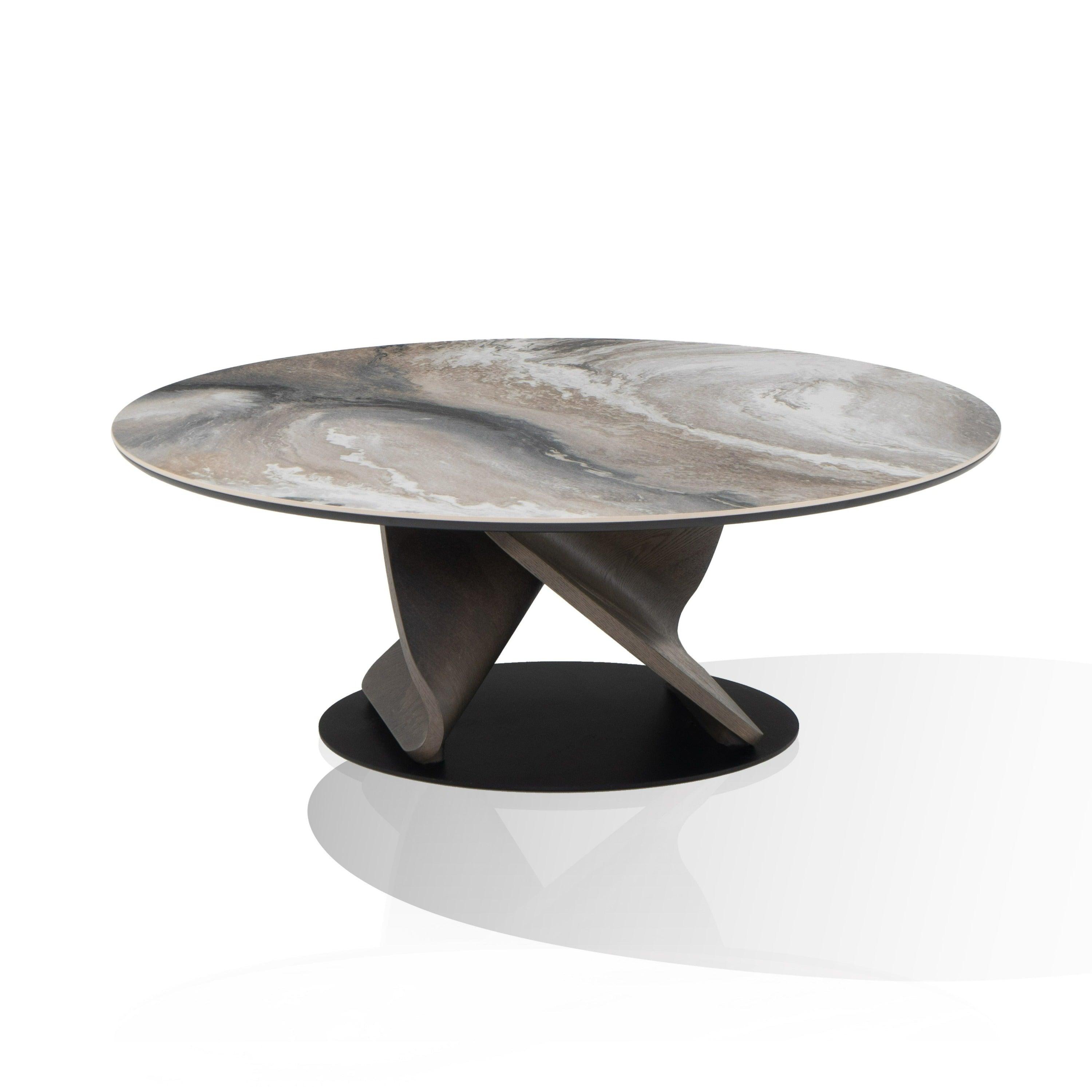 Modrest Schiff Modern Marbled Ceramic Coffee Table Set