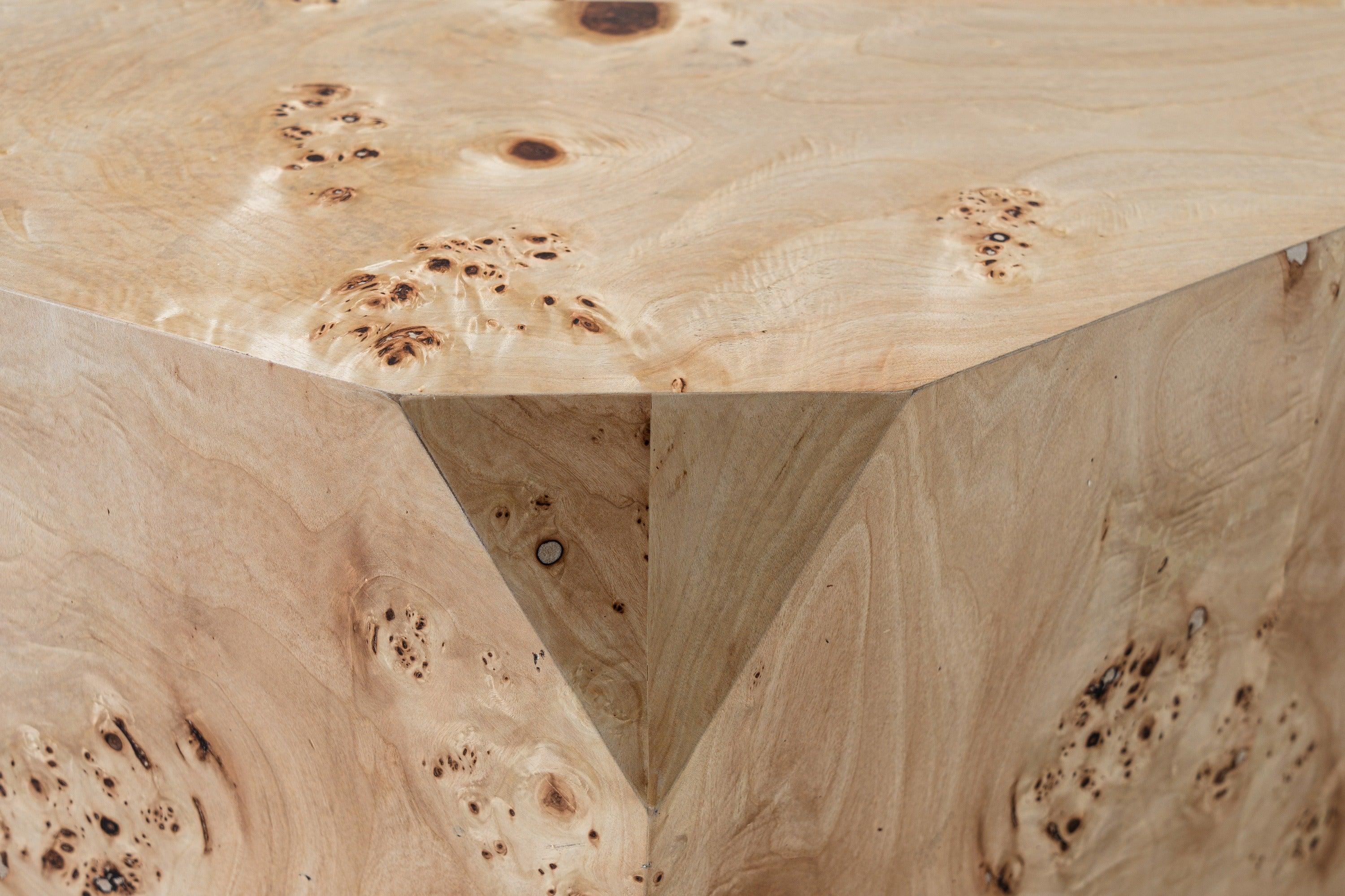 Modrest July Modern Mapa Burl Round Coffee Table