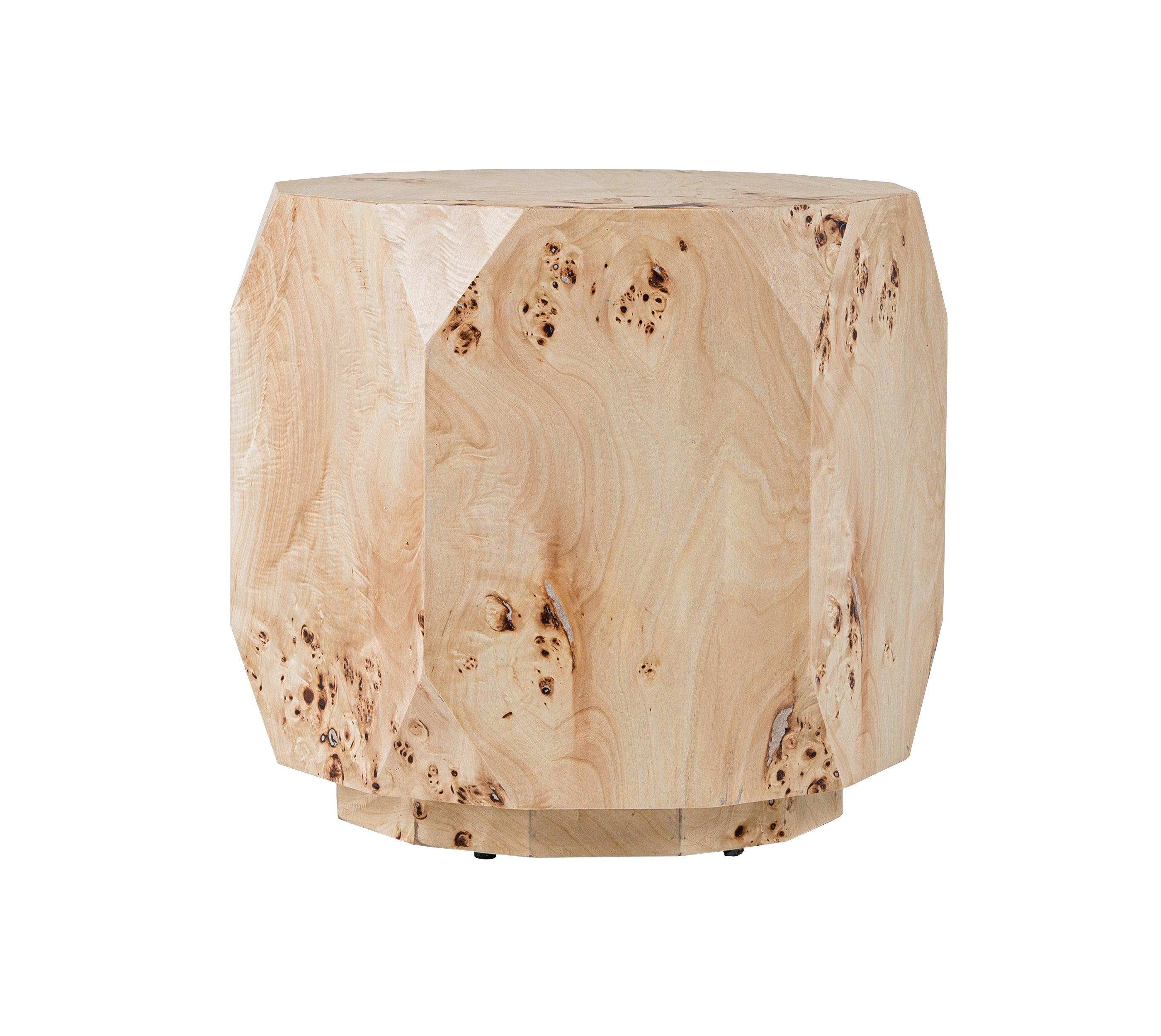 Modrest July Modern Mapa Burl Round End Table