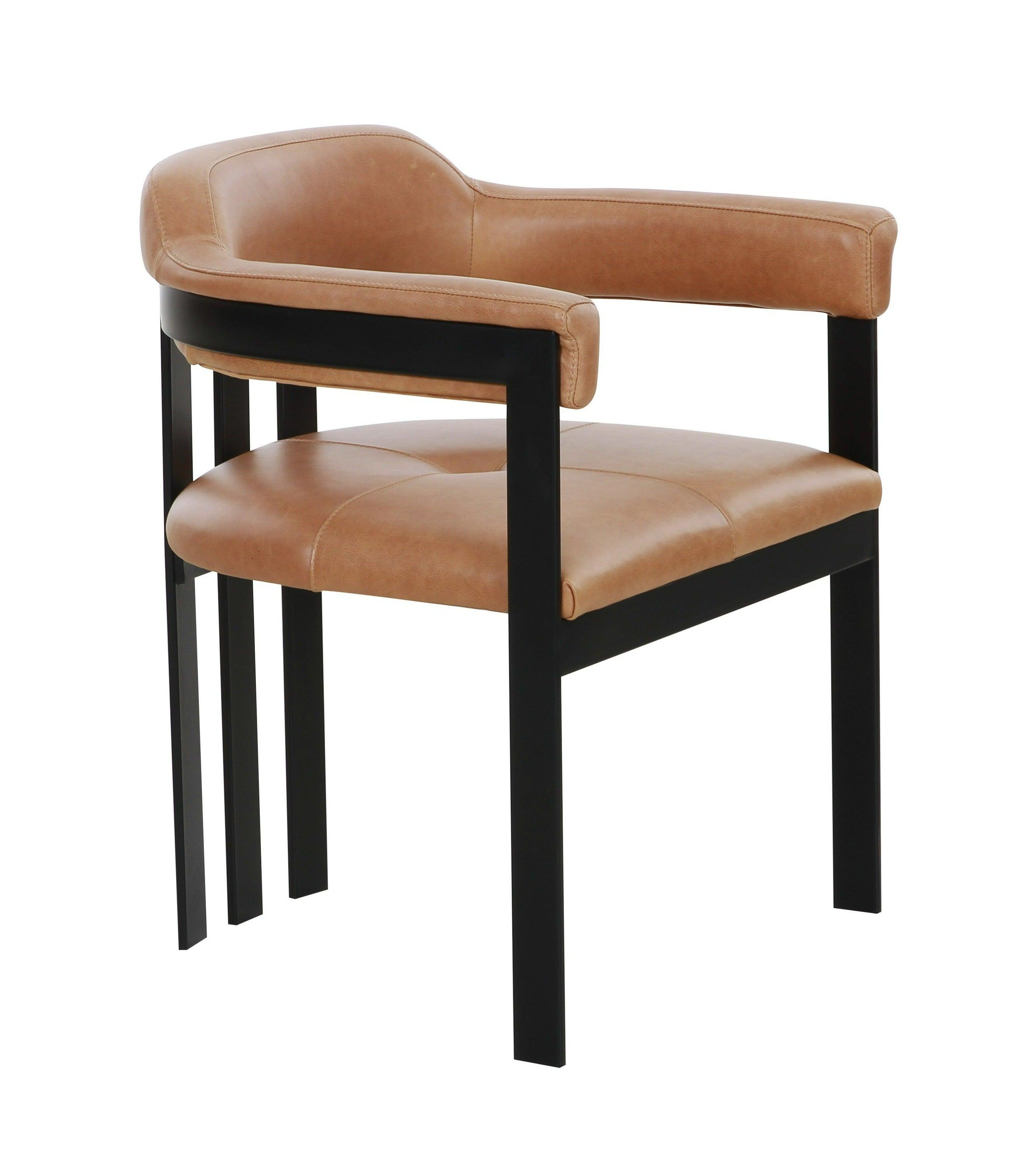 Modrest Hazen Modern Leather Iron Dining Chair