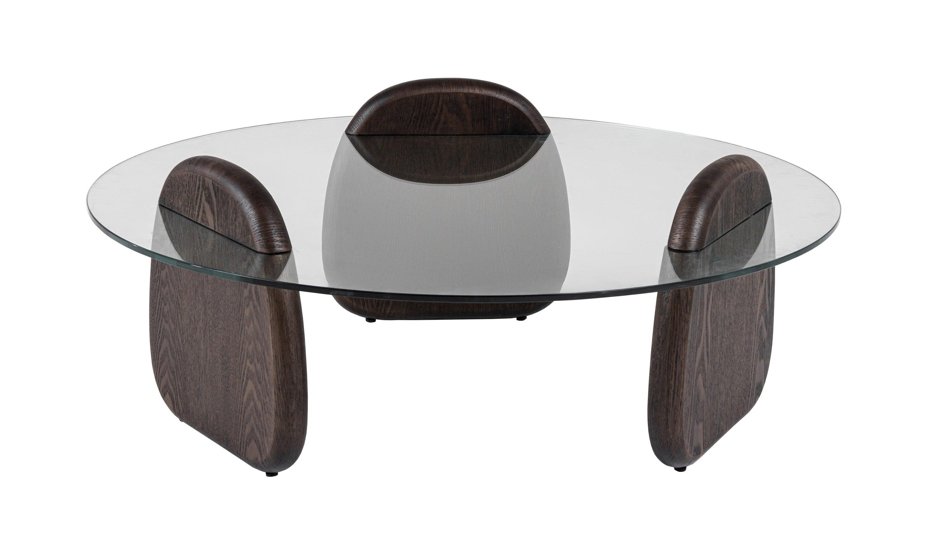 Modrest Buxton MidCentury Modern Glass Dark Coffee Table