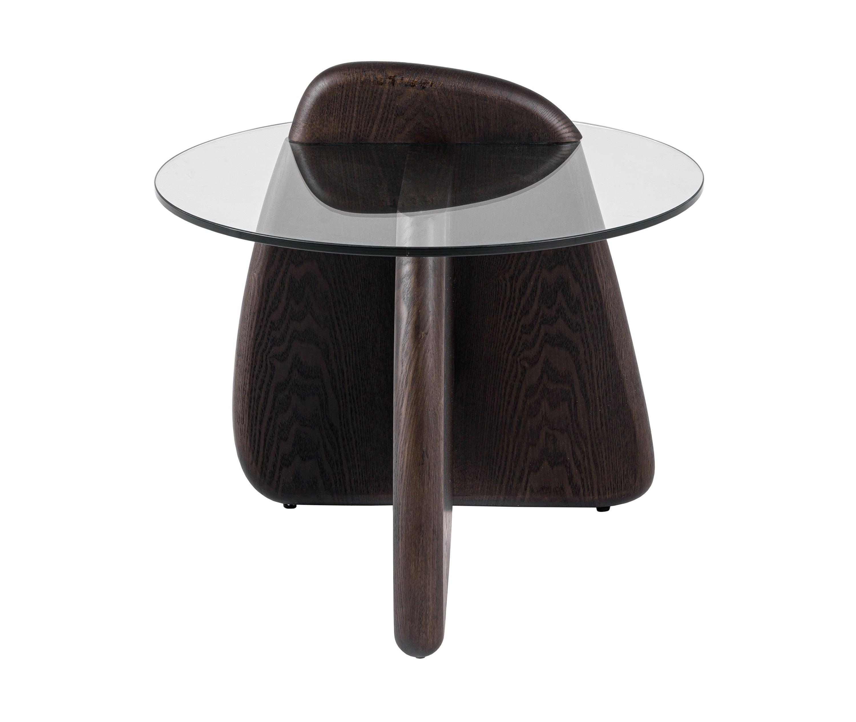 Modrest Buxton MidCentury Modern Glass Dark End Table