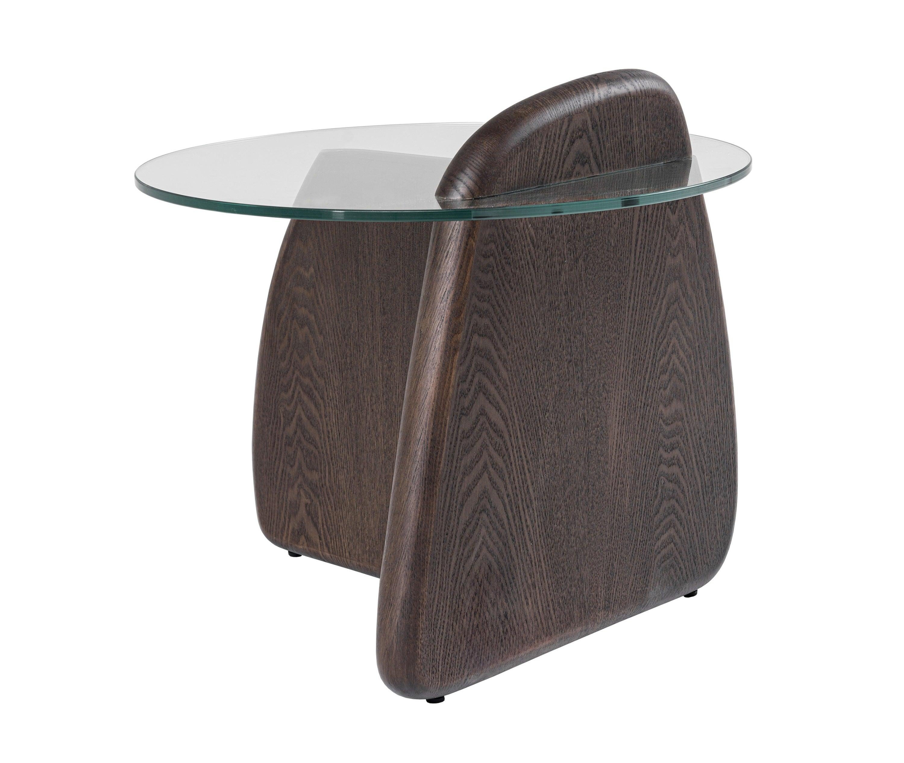 Modrest Buxton MidCentury Modern Glass Dark End Table