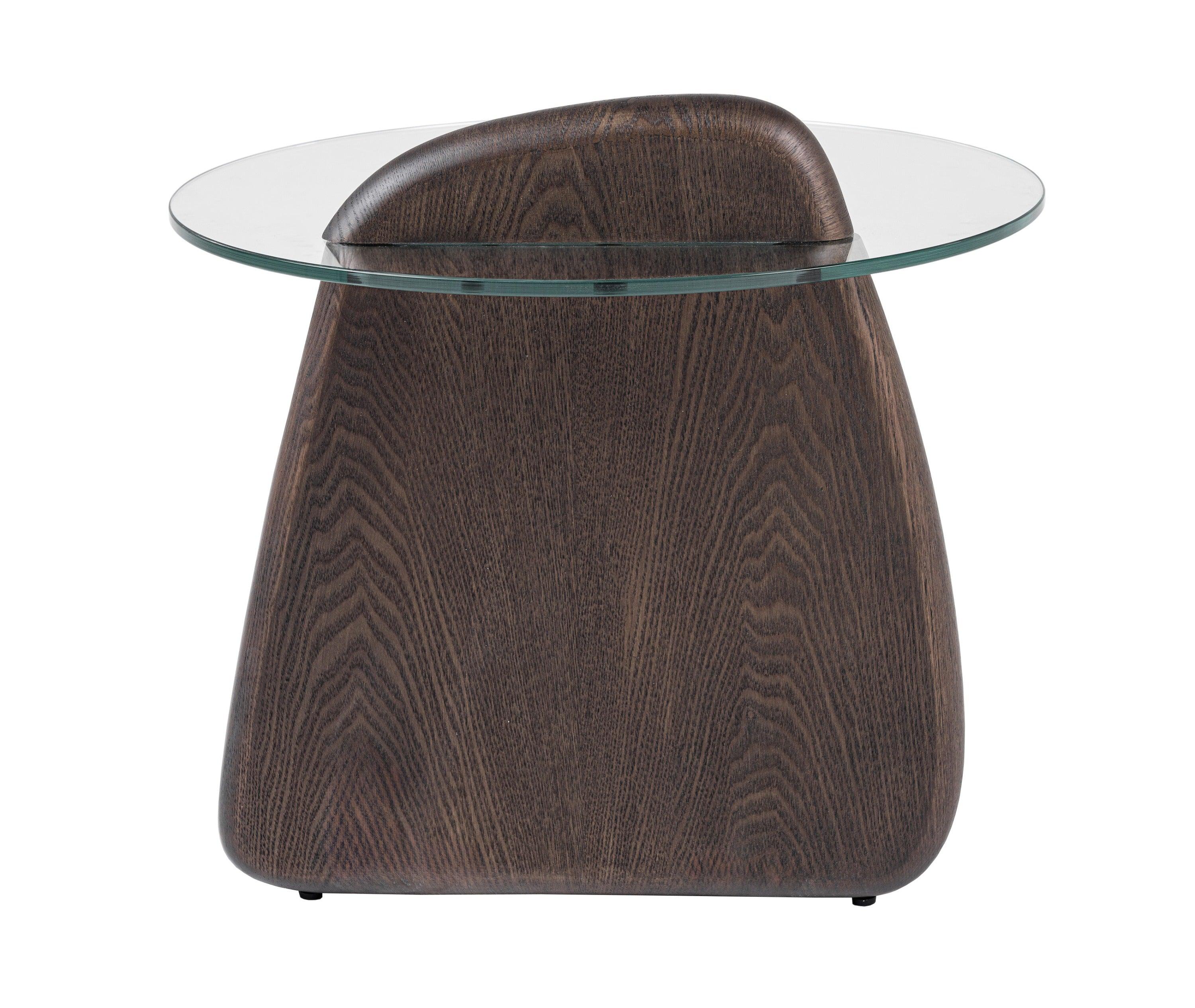 Modrest Buxton MidCentury Modern Glass Dark End Table