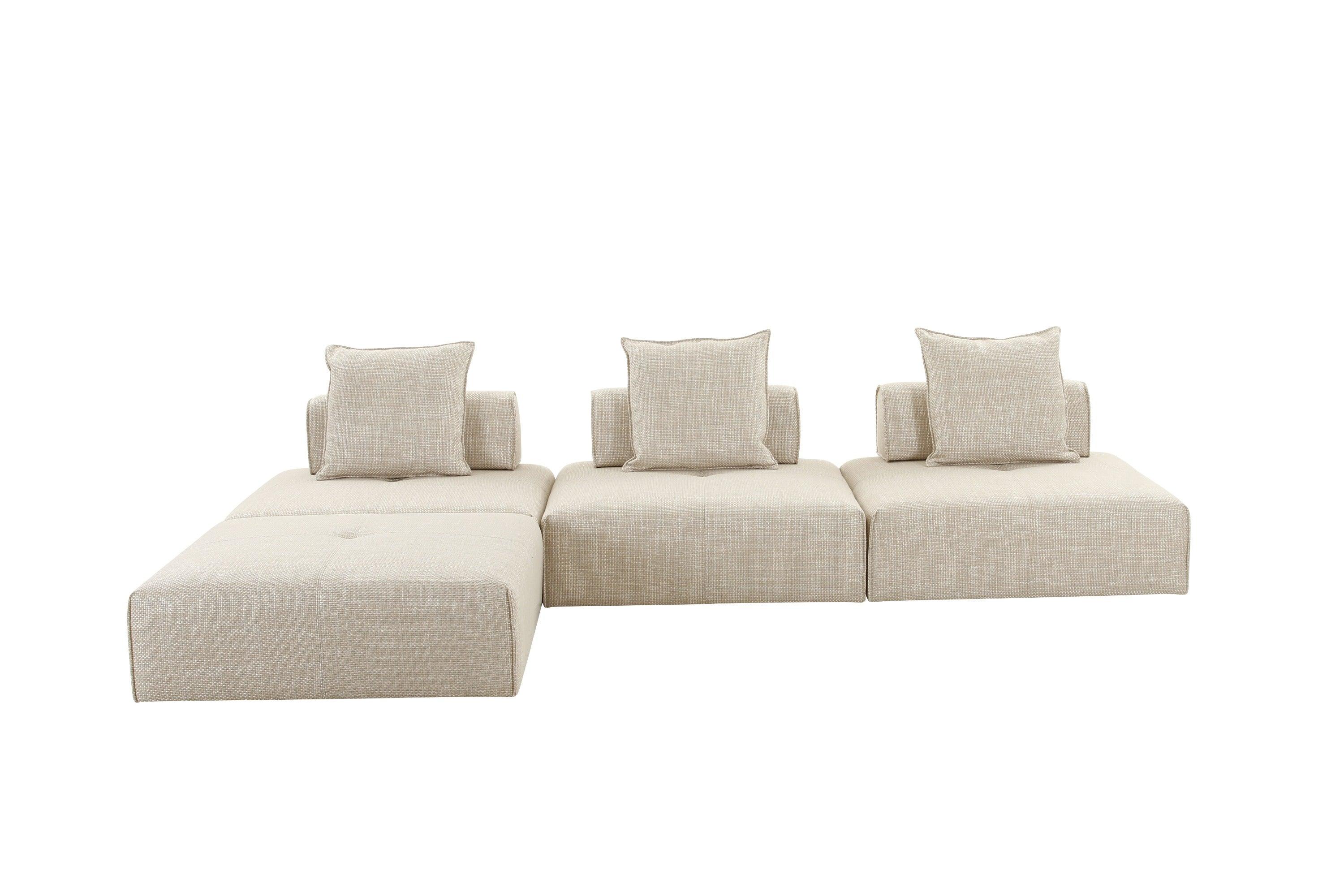 Divani Casa Mondo Modern 4 Seat Modular Fabric Sectional