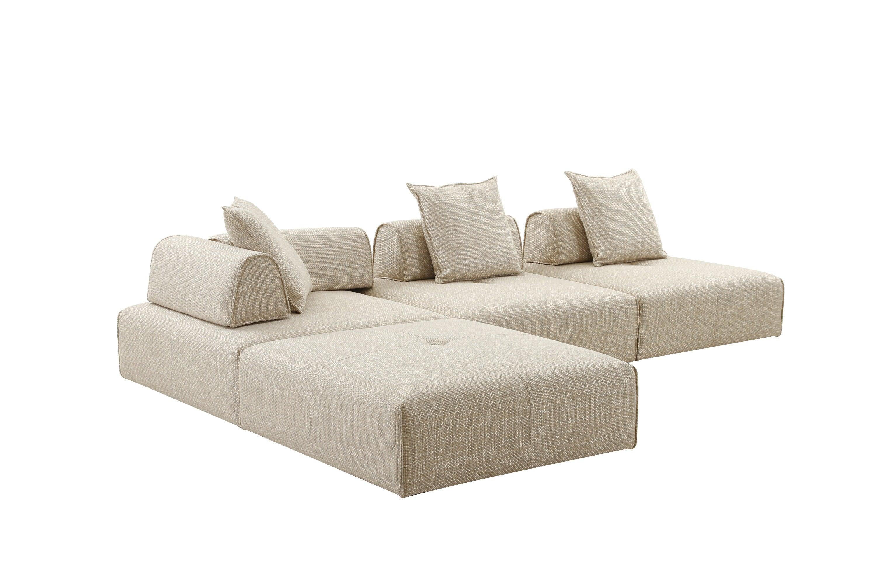 Divani Casa Mondo Modern 4 Seat Modular Fabric Sectional